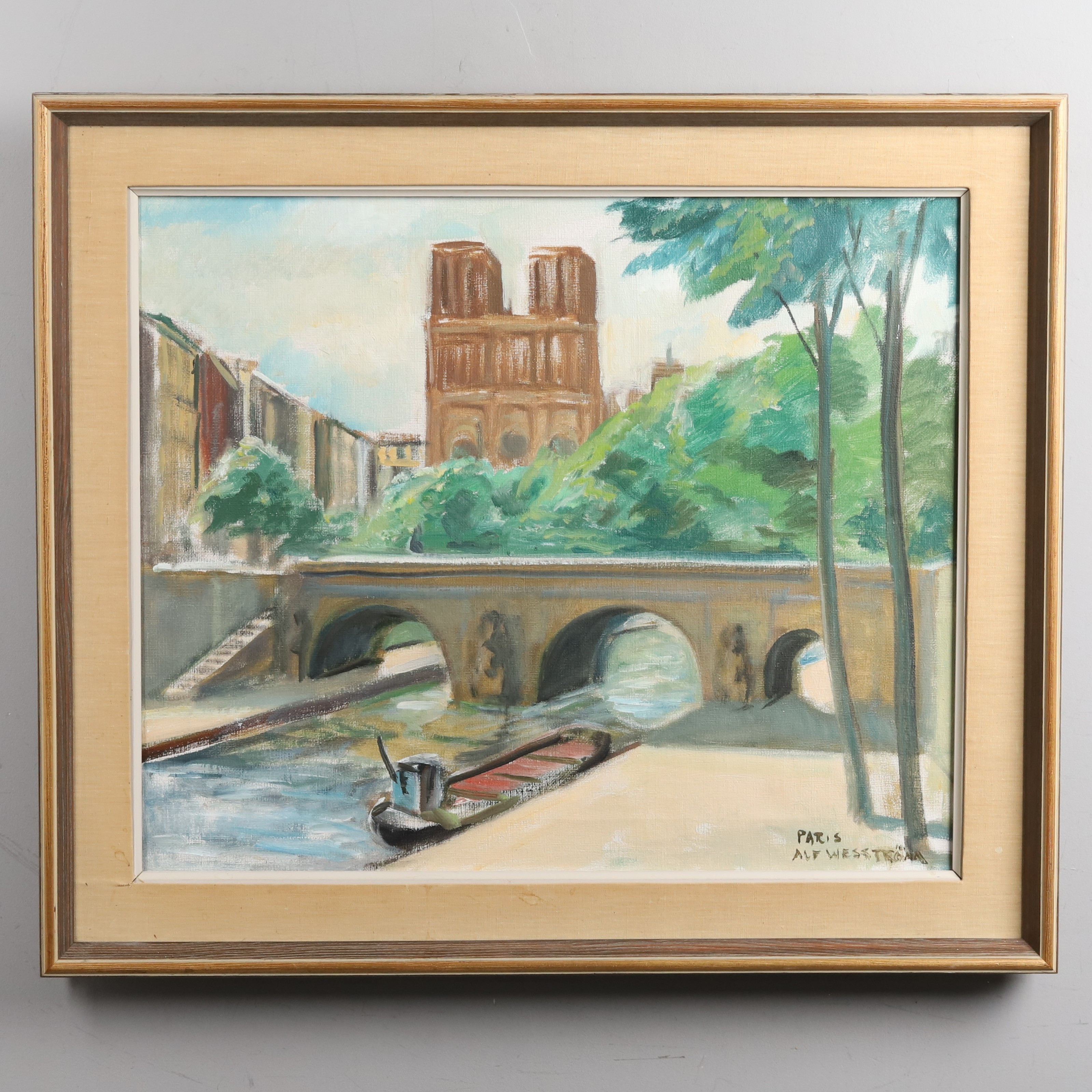 ALF WESSTRÖM (1915-1982), Olja på duk, "Paris Notre-Dame", signerad.