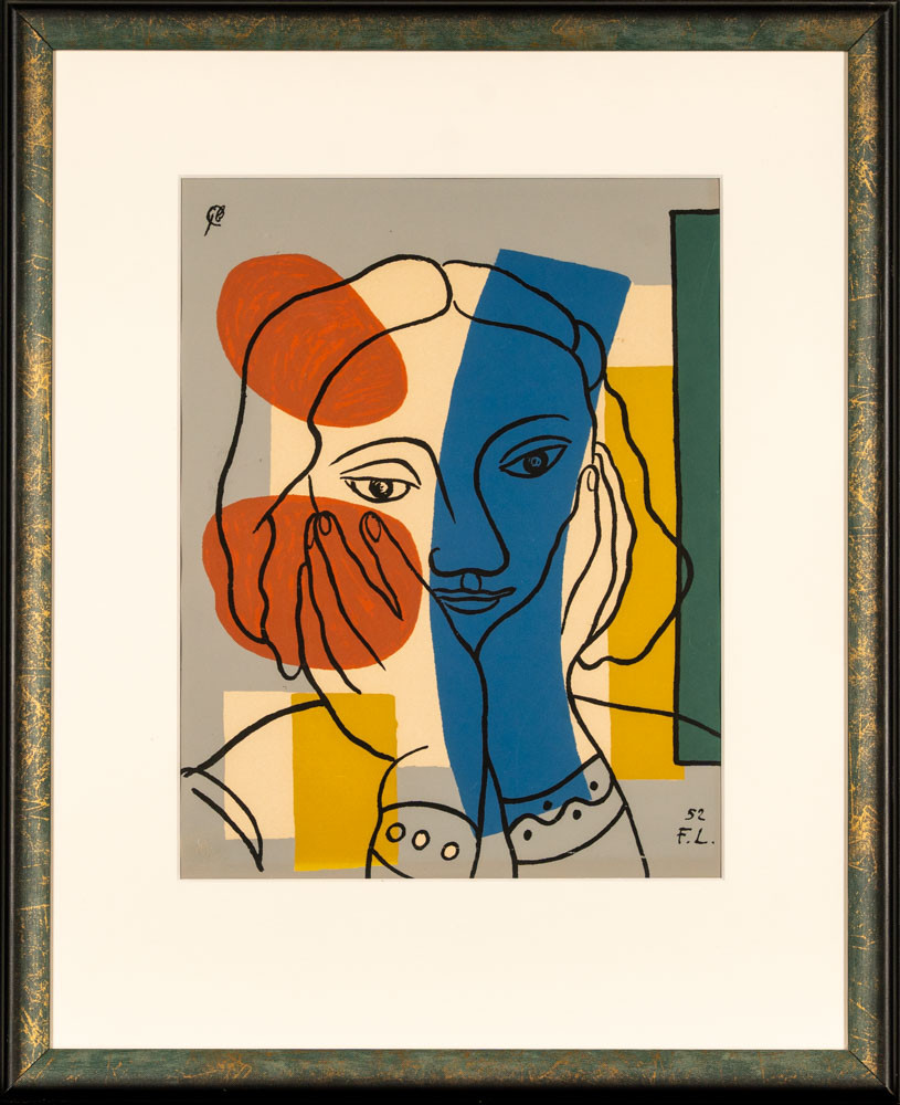 FERNAND LÉGER. Färglitografi, Signerad i trycket & daterad 1952.