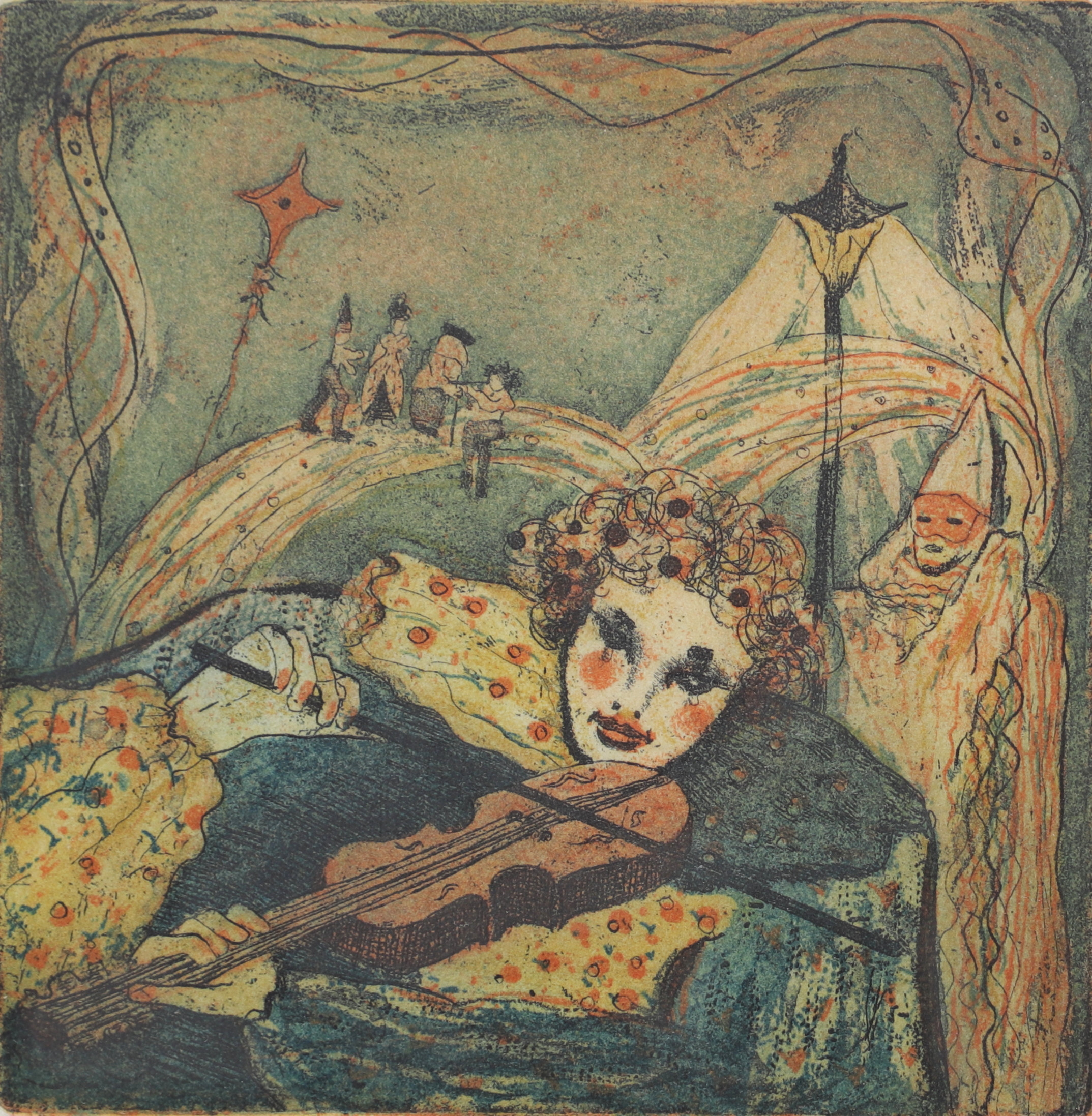 IRENE JARZ. "Serenad", färgetsning, signerad och numrerad 3/390.