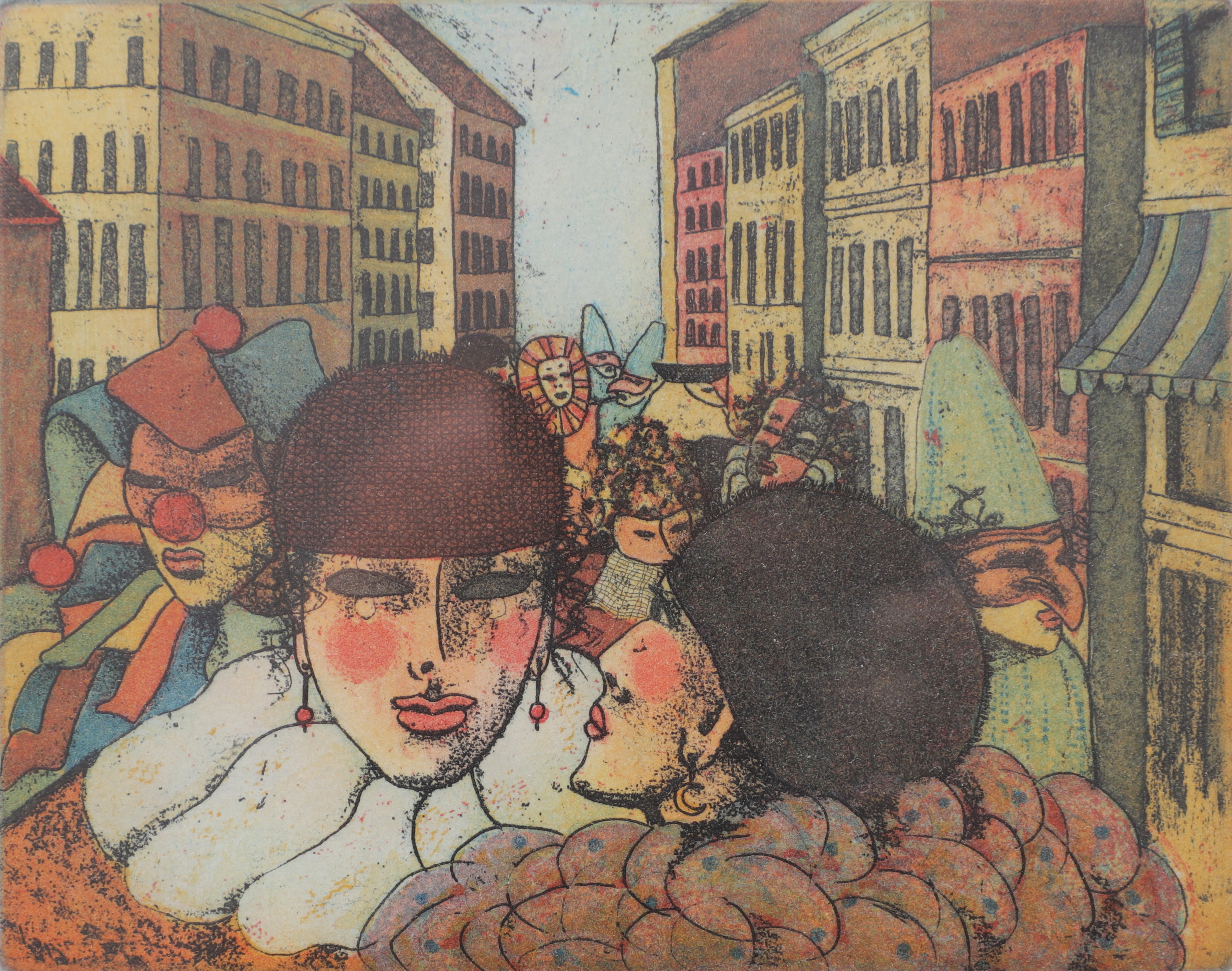 IRENE JARZ. "I gränden", färgetsning, signerad och numrerad 216/320.