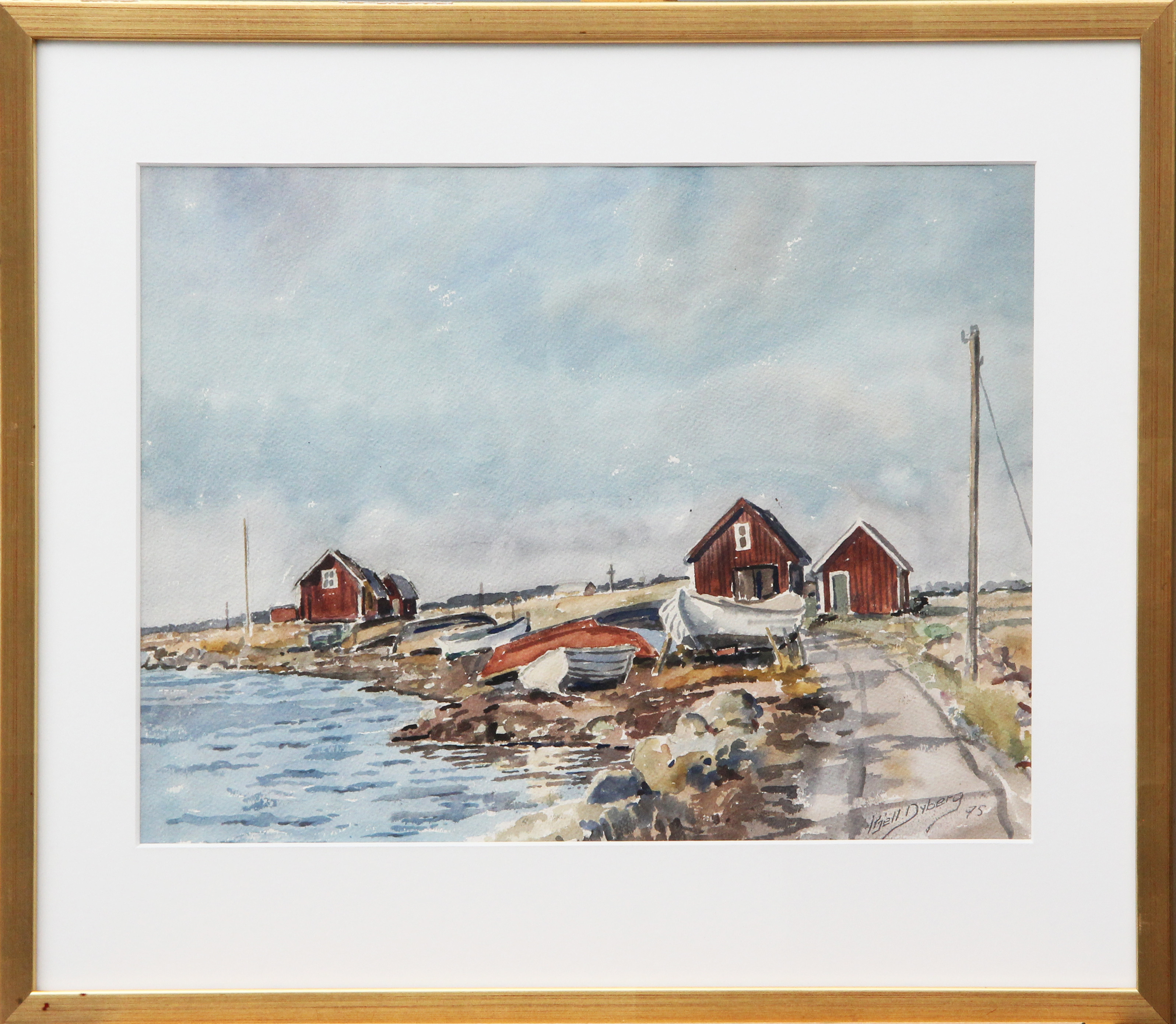 KJELL DYBERG. AKVARELL, signerad, 1975.