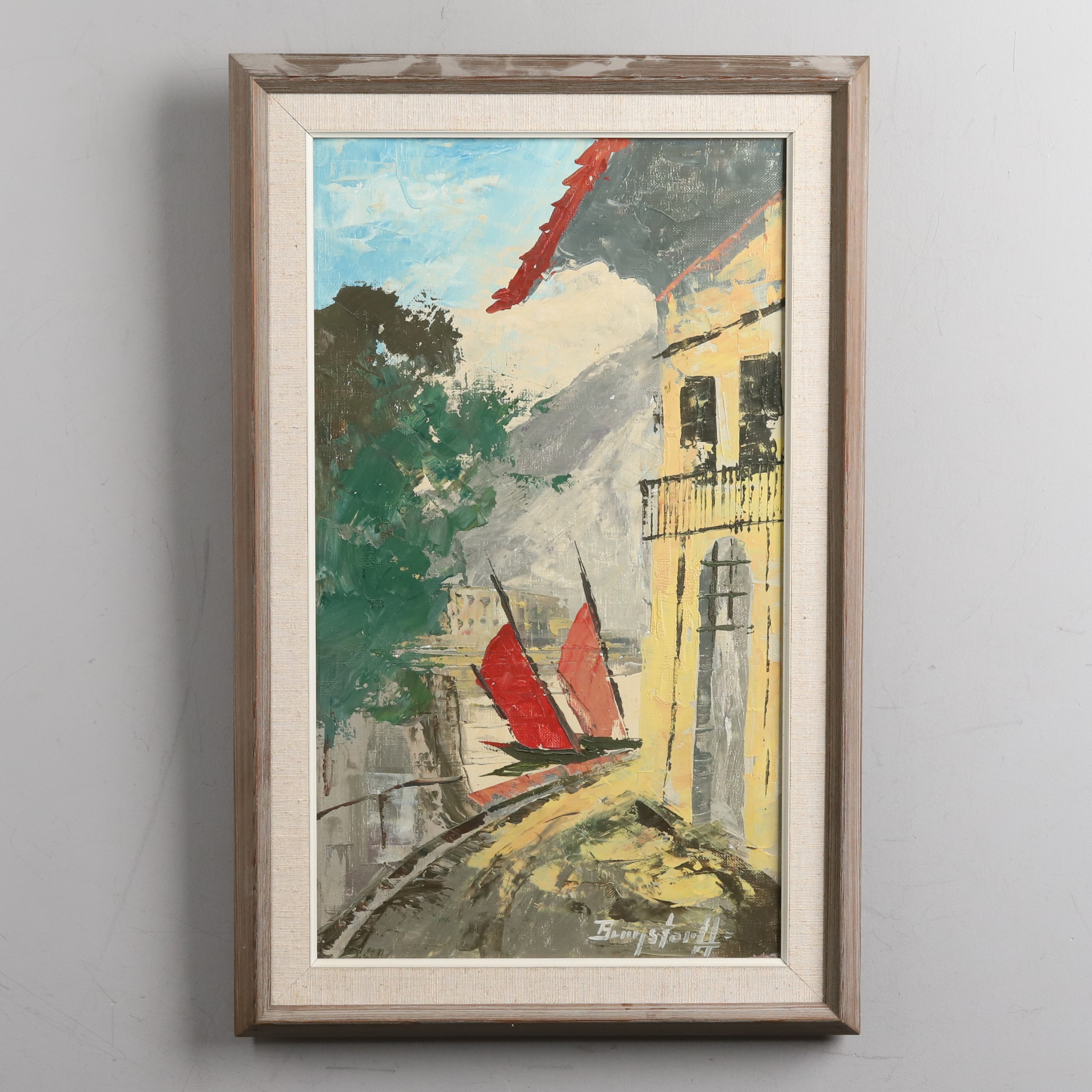 LEIF BRUNSTORFF. Olja på duk, "Sydländskt motiv", signerad.