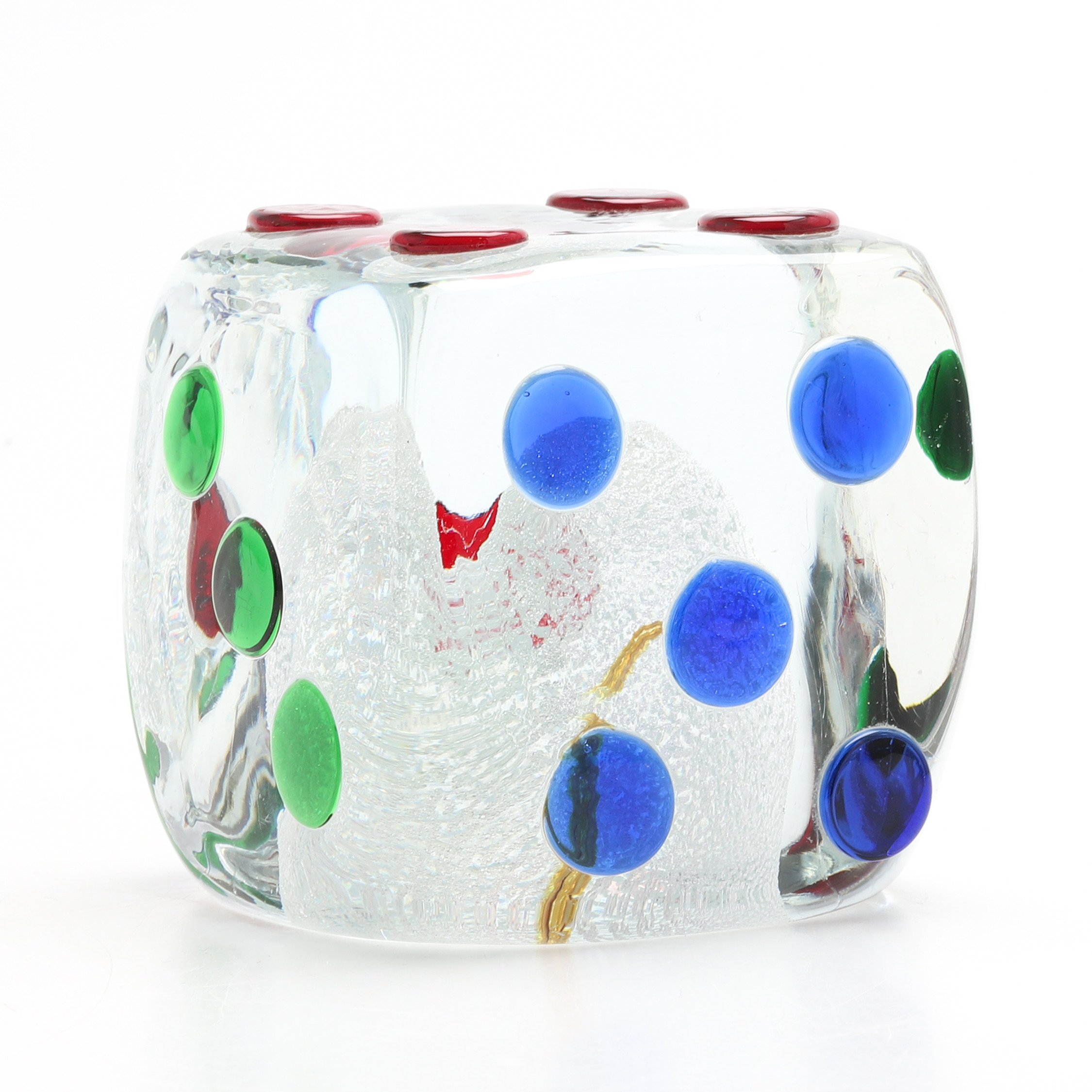 BREVPRESS, tärning, glas, Murano, Italien 1900-talets slut.