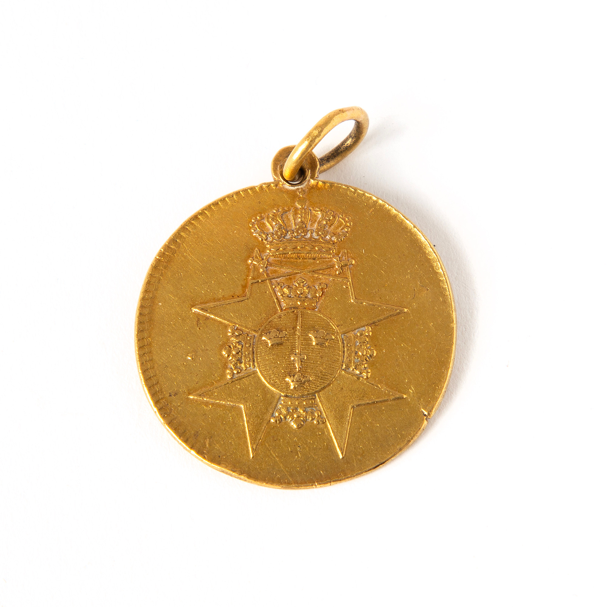 TAPPERHETSMEDALJ. 23K guld, "För tapperhet i fält", 1800-tal.