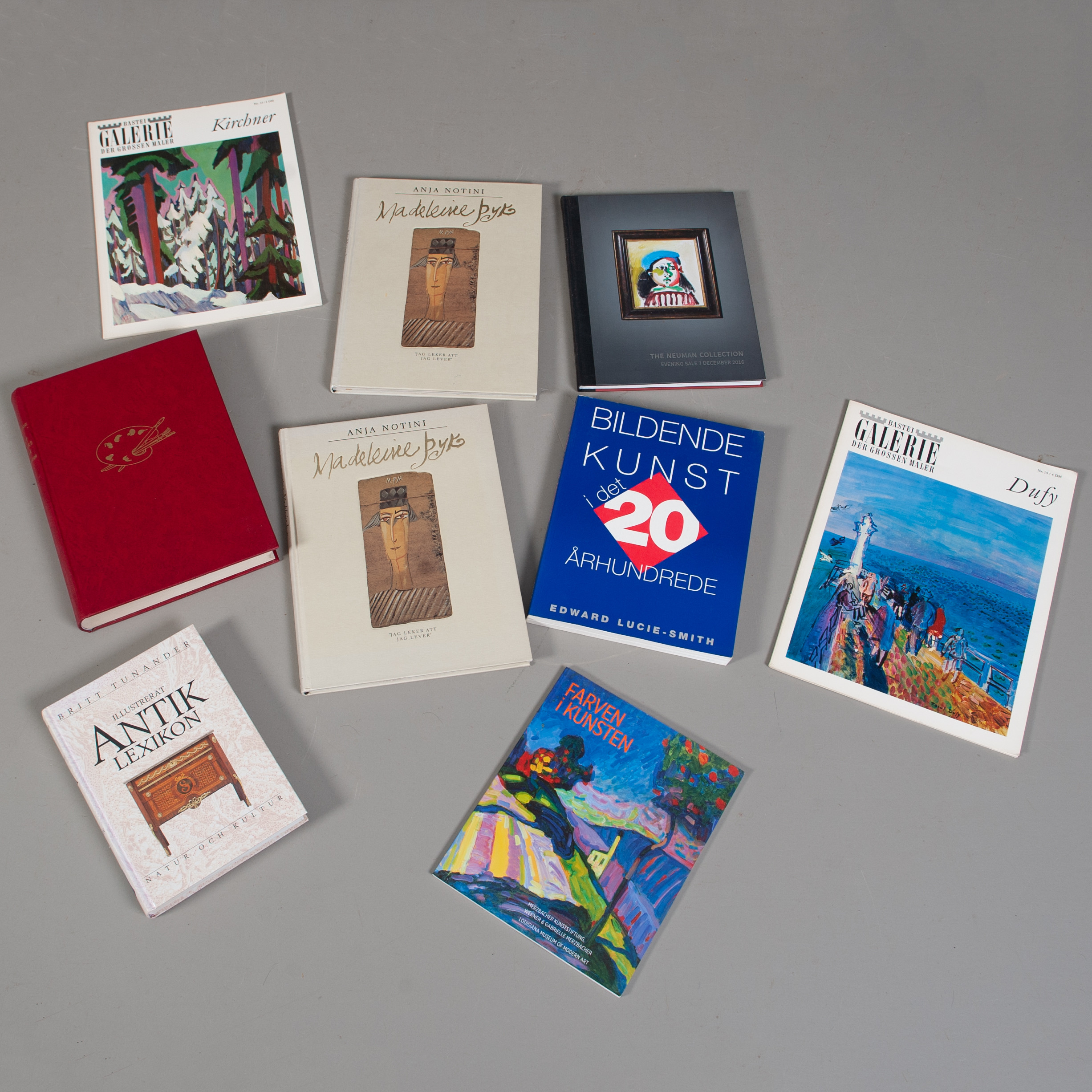 BÖCKER. 9 delar böcker och häften om konst.