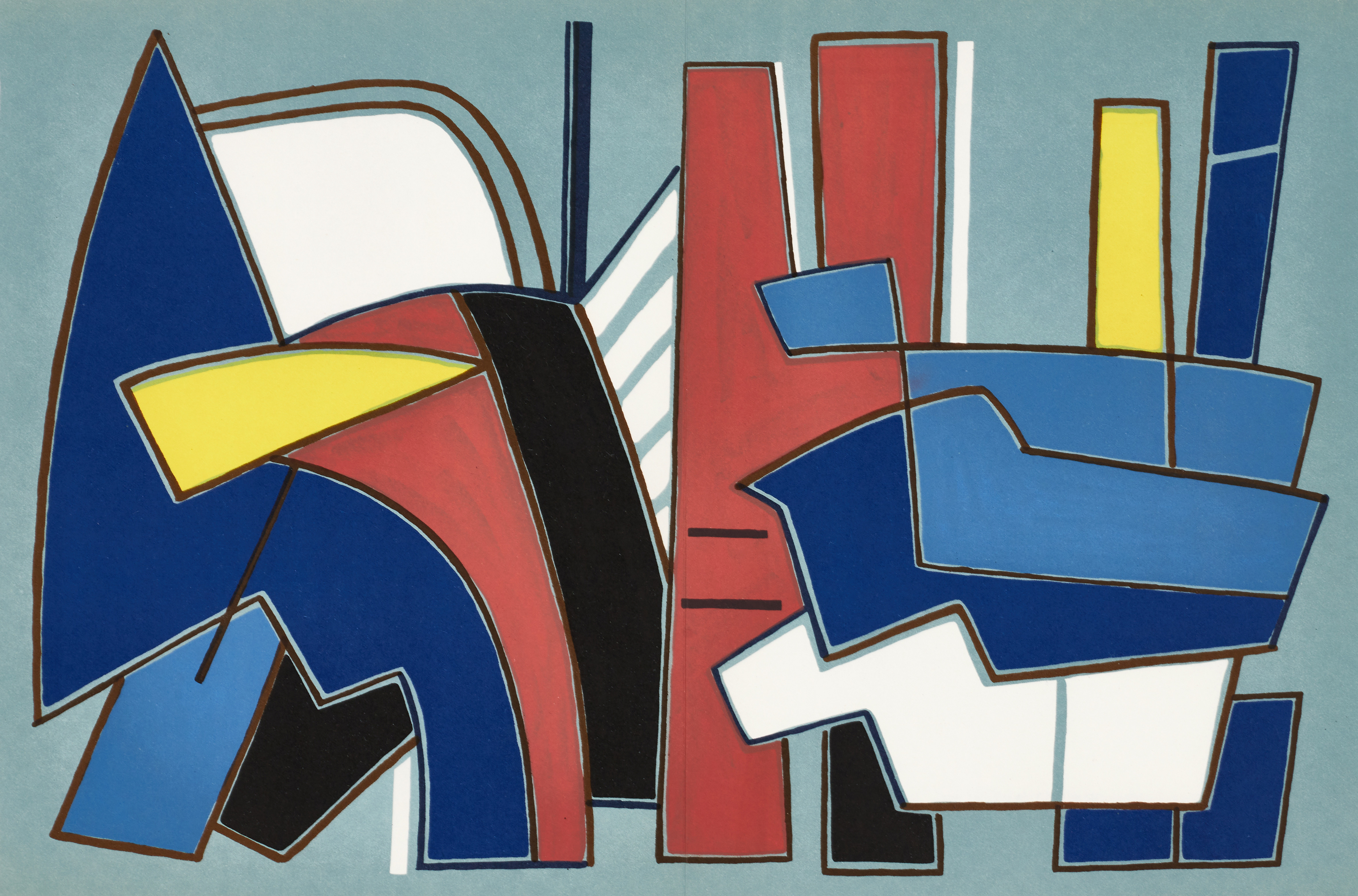 ALBERTO MAGNELLI (Italien, 1888-1971). Komposition, ur XXe siècle no 29, 1967, originallitografi.