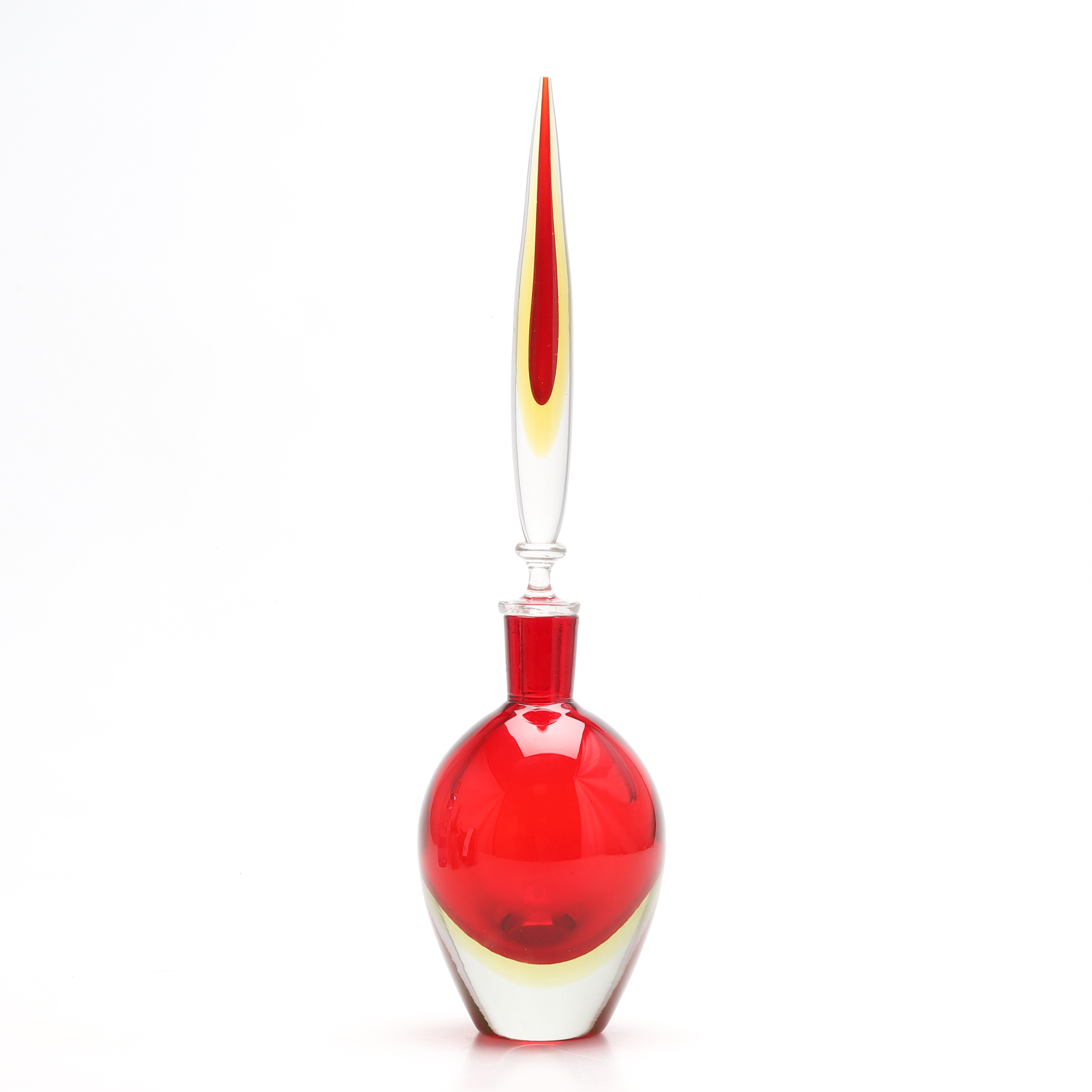 FLACON med PROPP, glas, sommerso, Murano, Italien.