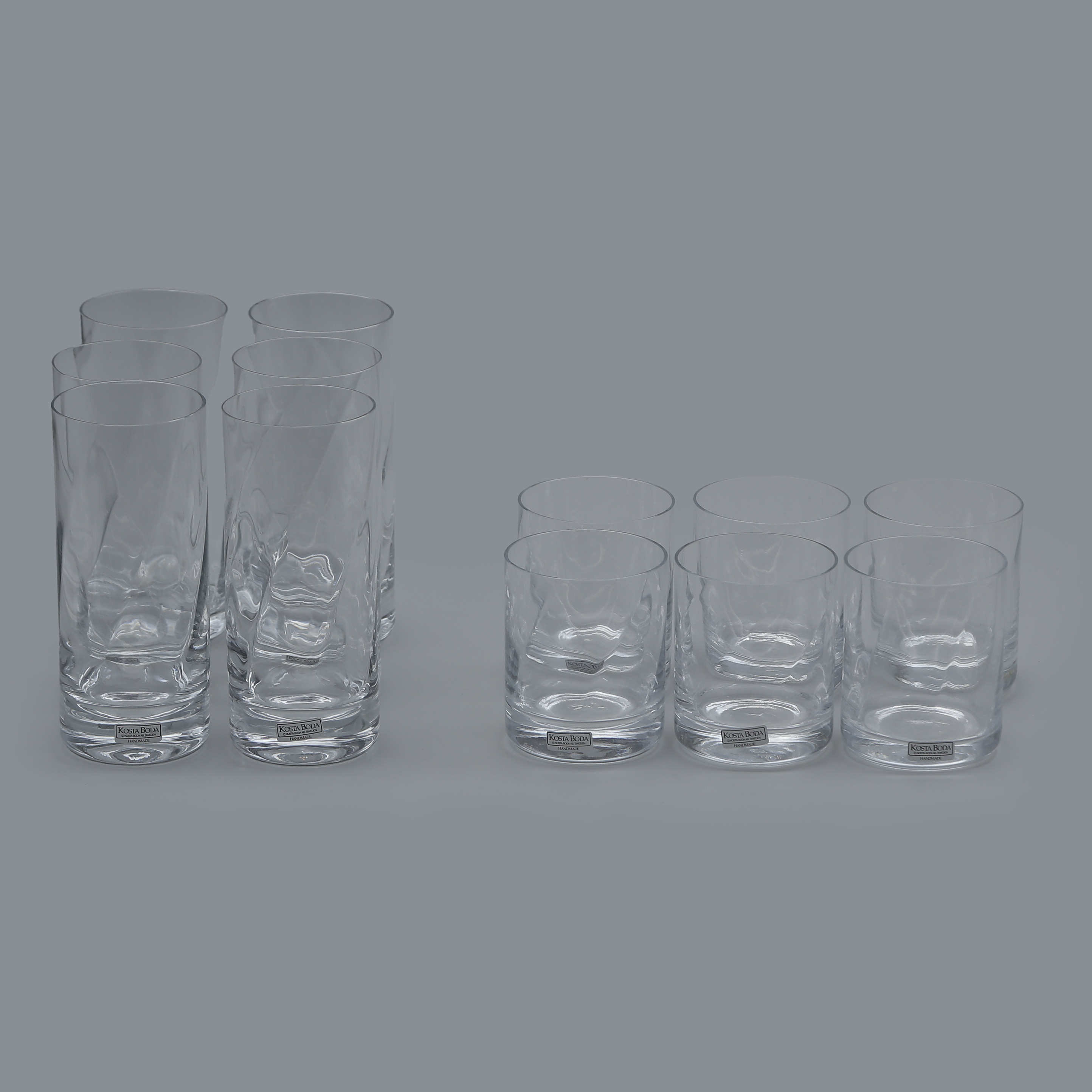 BERTIL VALLIEN. CHATEAU, 12 GLAS I ORIGINALKARTONGER, KOSTA BODA.