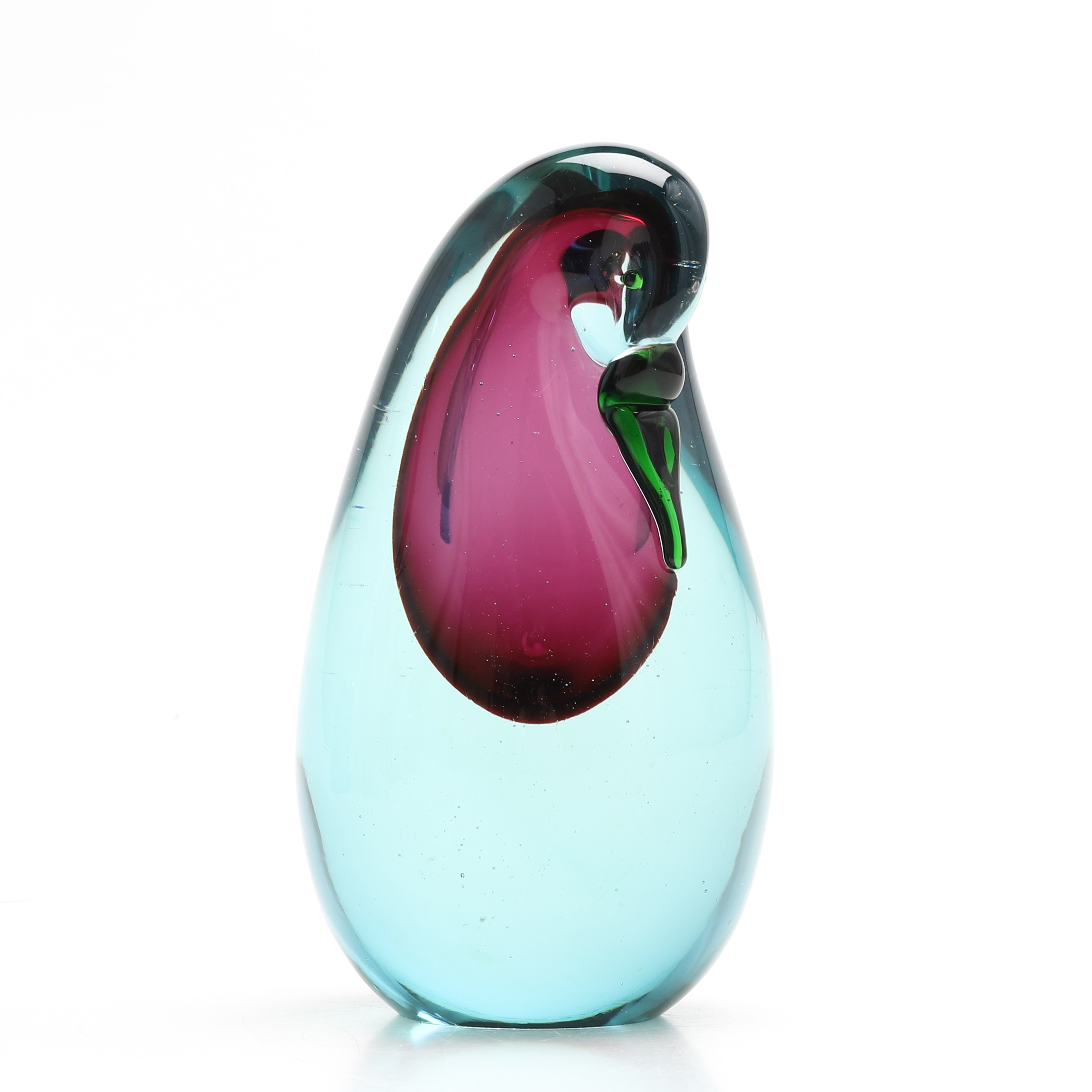 FIGURIN, fågel, glas, Murano, Italien 1900-talets slut.