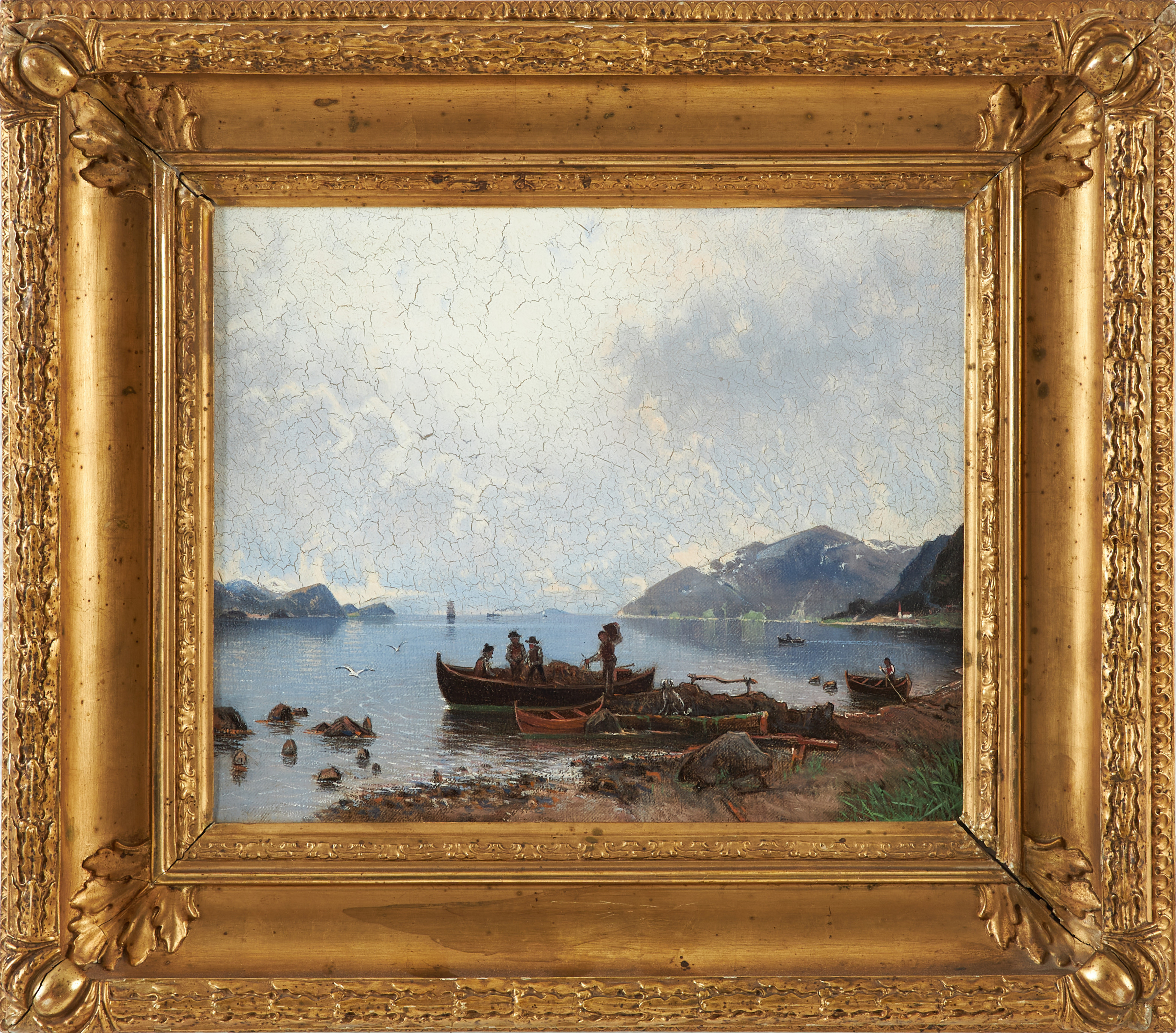 GEORG ANTON RASMUSSEN Norge 1842-1914. Kopia efter. Fjordlandskap. olja på duk, osingerad.