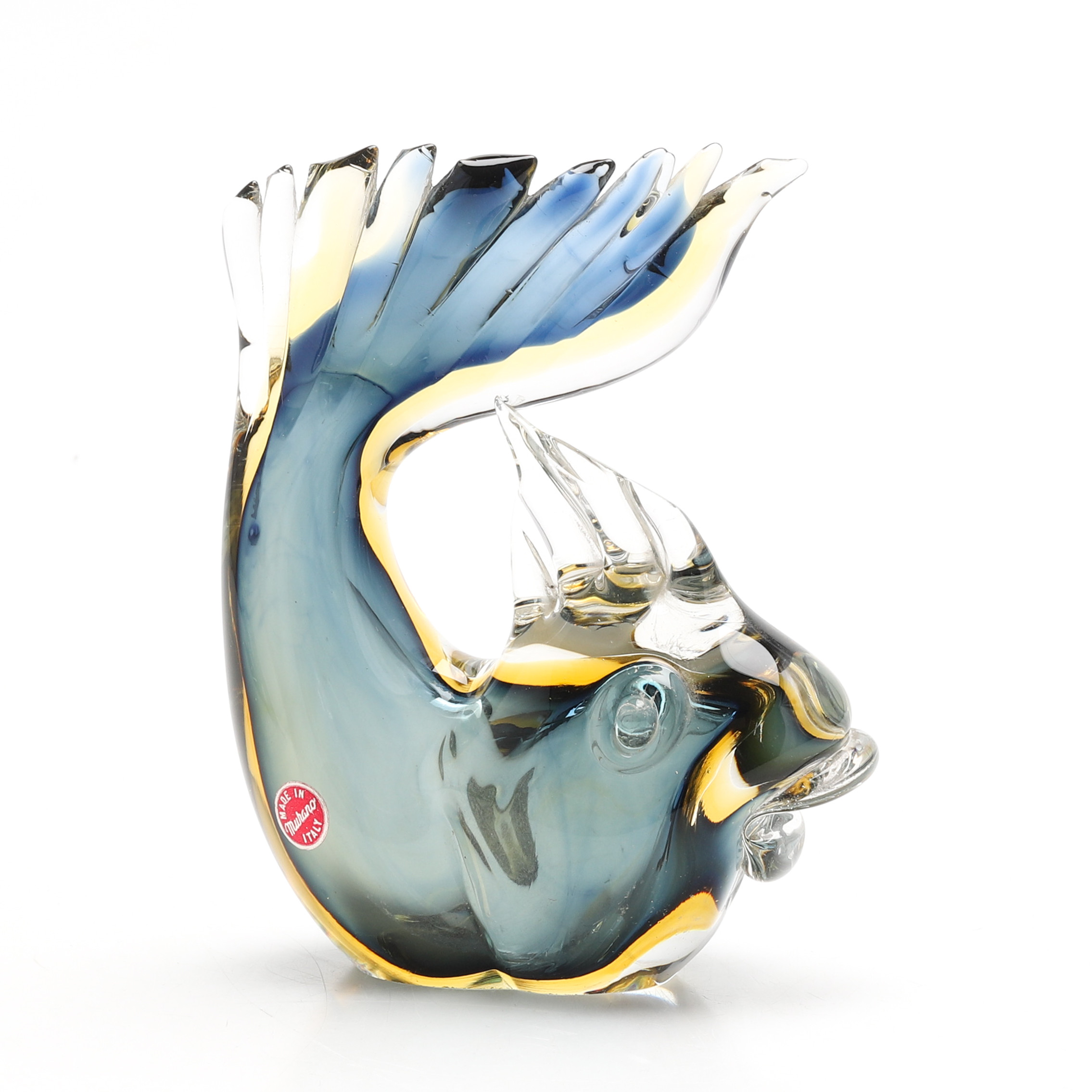 FIGURIN, fisk, glas, Murano, Italien 1900-talets andra hälft.