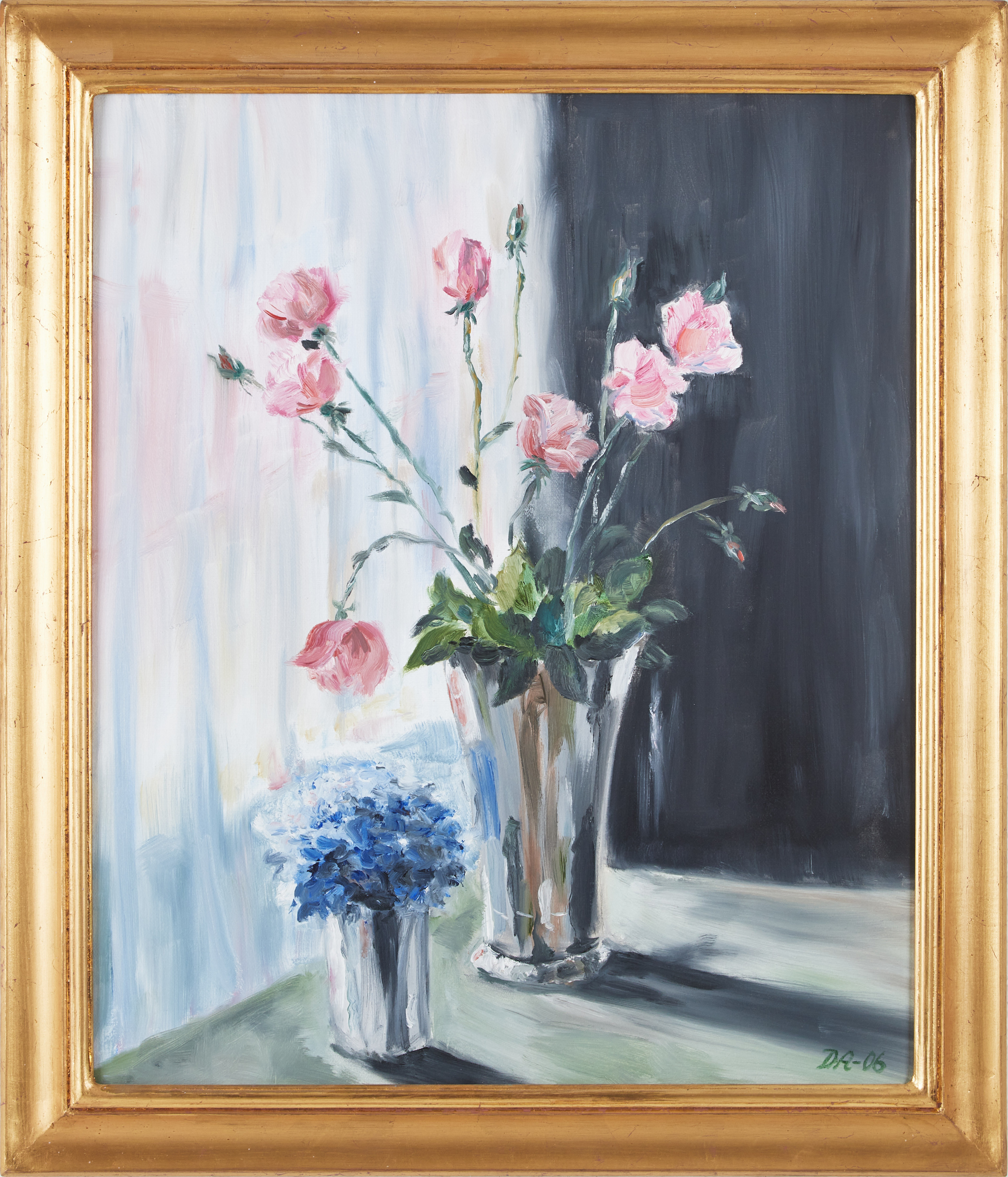 DESIREE AMELN. Blomsterstilleben, olja på duk, monogramsignerad, daterad -06.