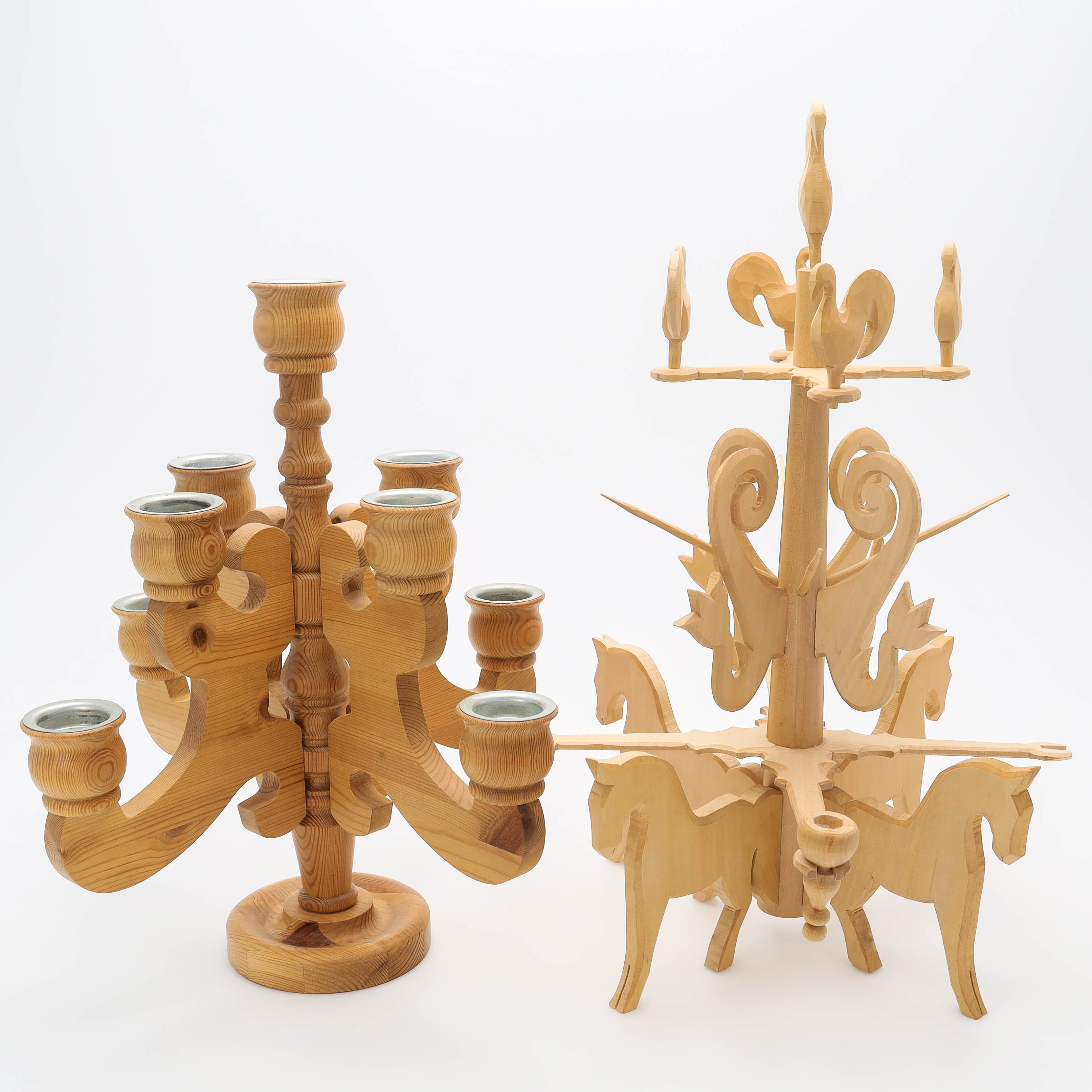 KANDELABRAR, trä, Smålandsslöjd & Sia, 1900-tal.
