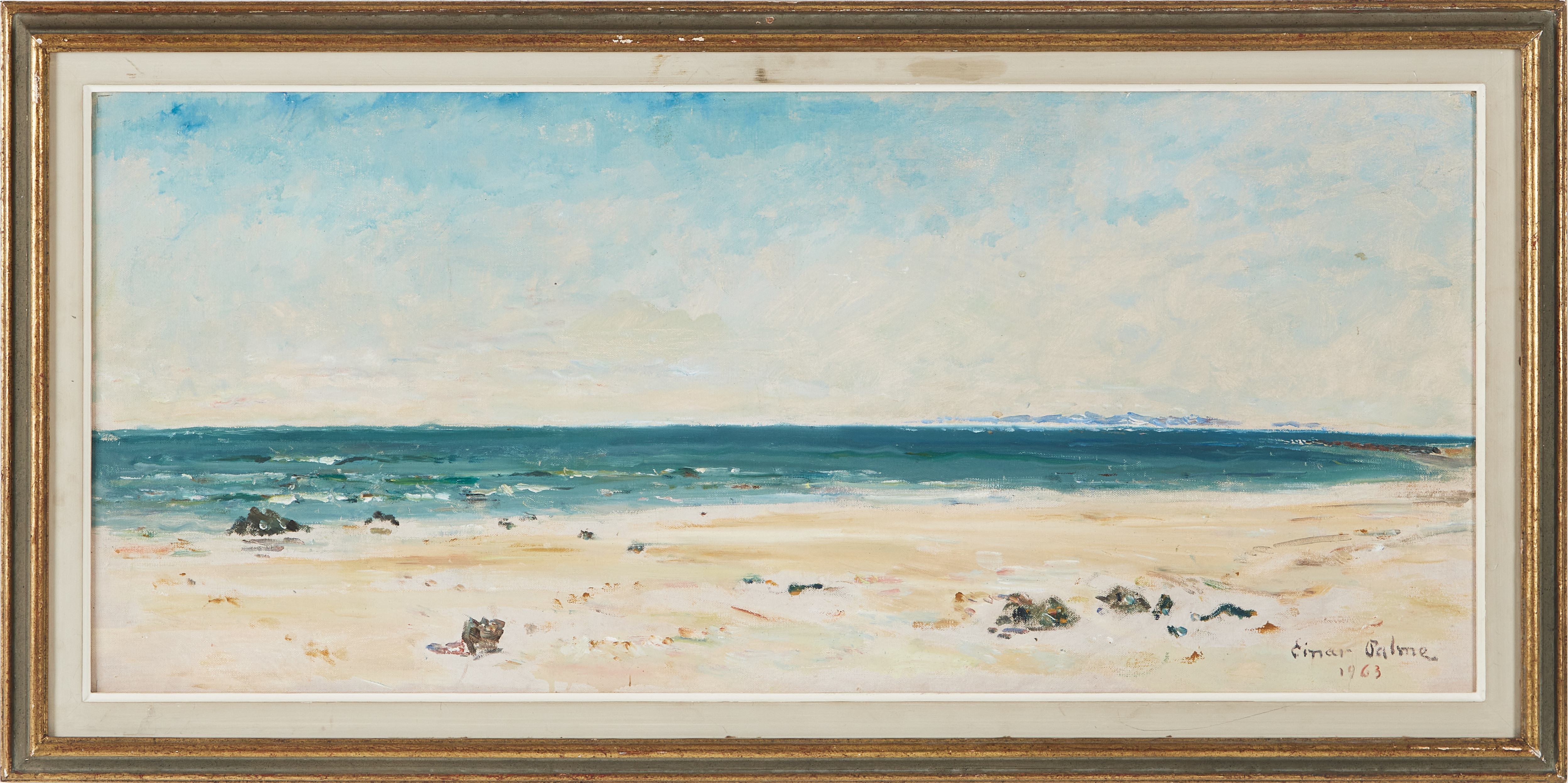 EINAR PALME. Sydsvenskt Skåne, olja på duk fäst på pannå, signerad och daterad 1963.