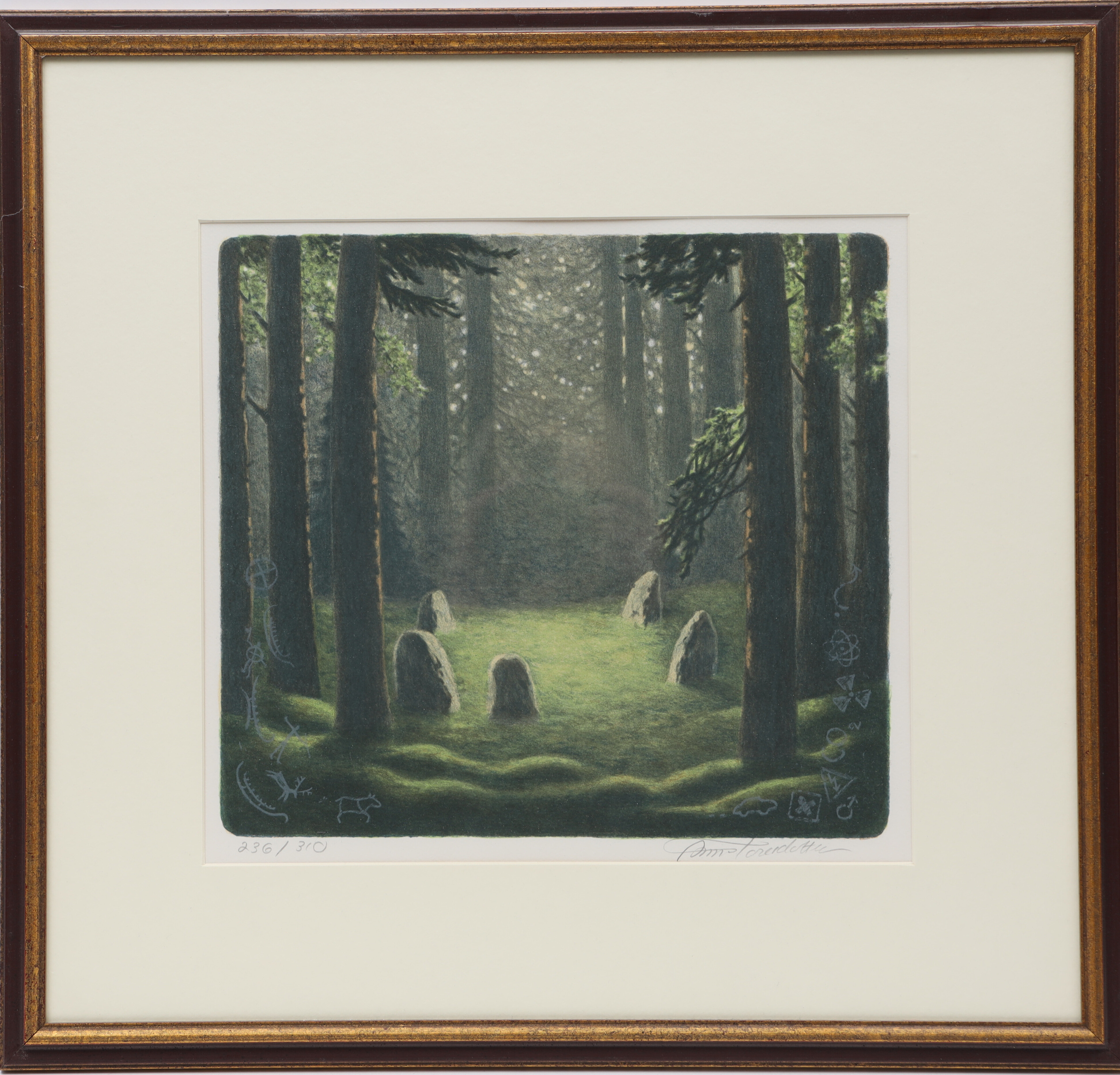 ANNA TORESDOTTER. Skogsbild, signerad och numrerad.