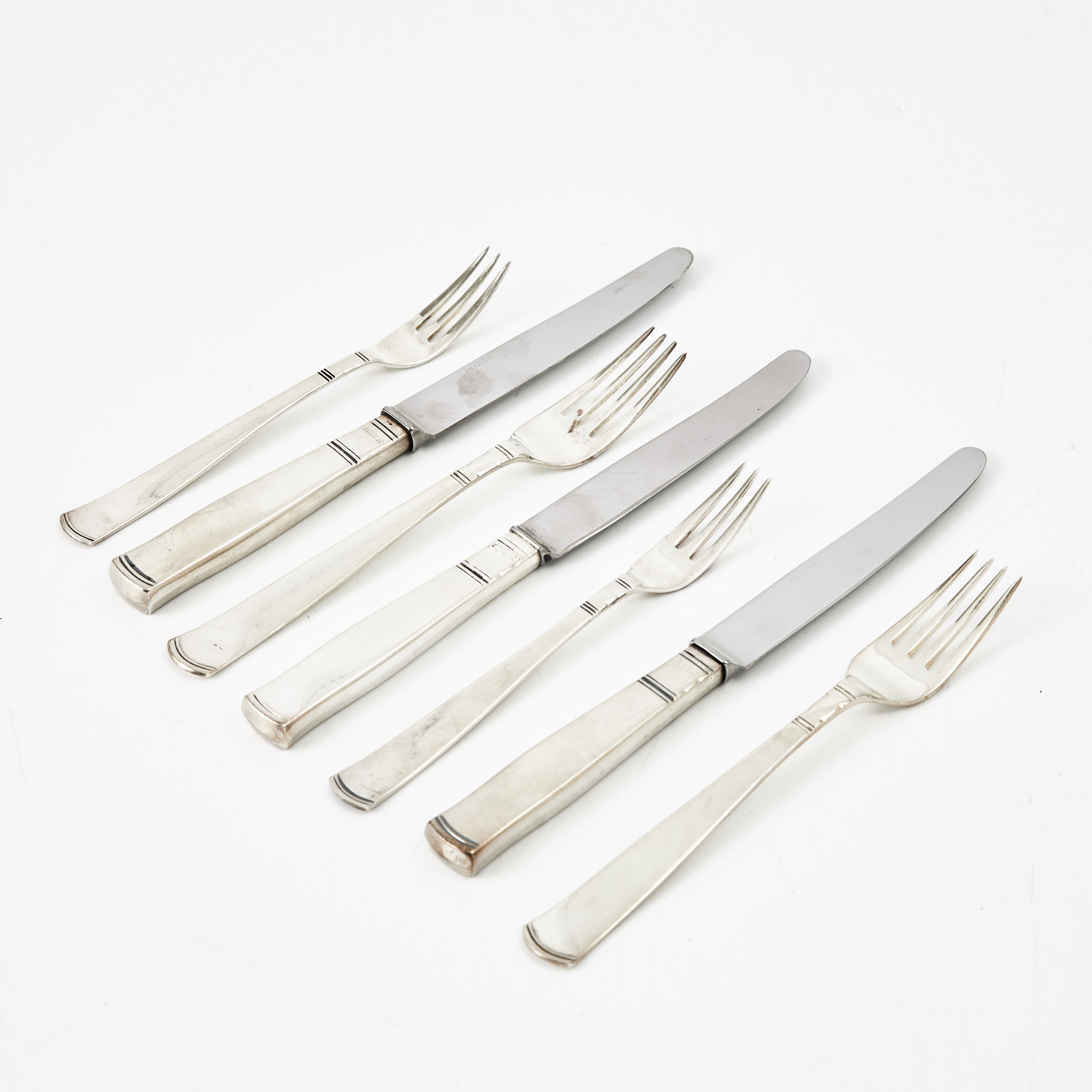 JACOB ÄNGMAN. Bestick, silver, "Rosenholm" GAB, 27 delar.