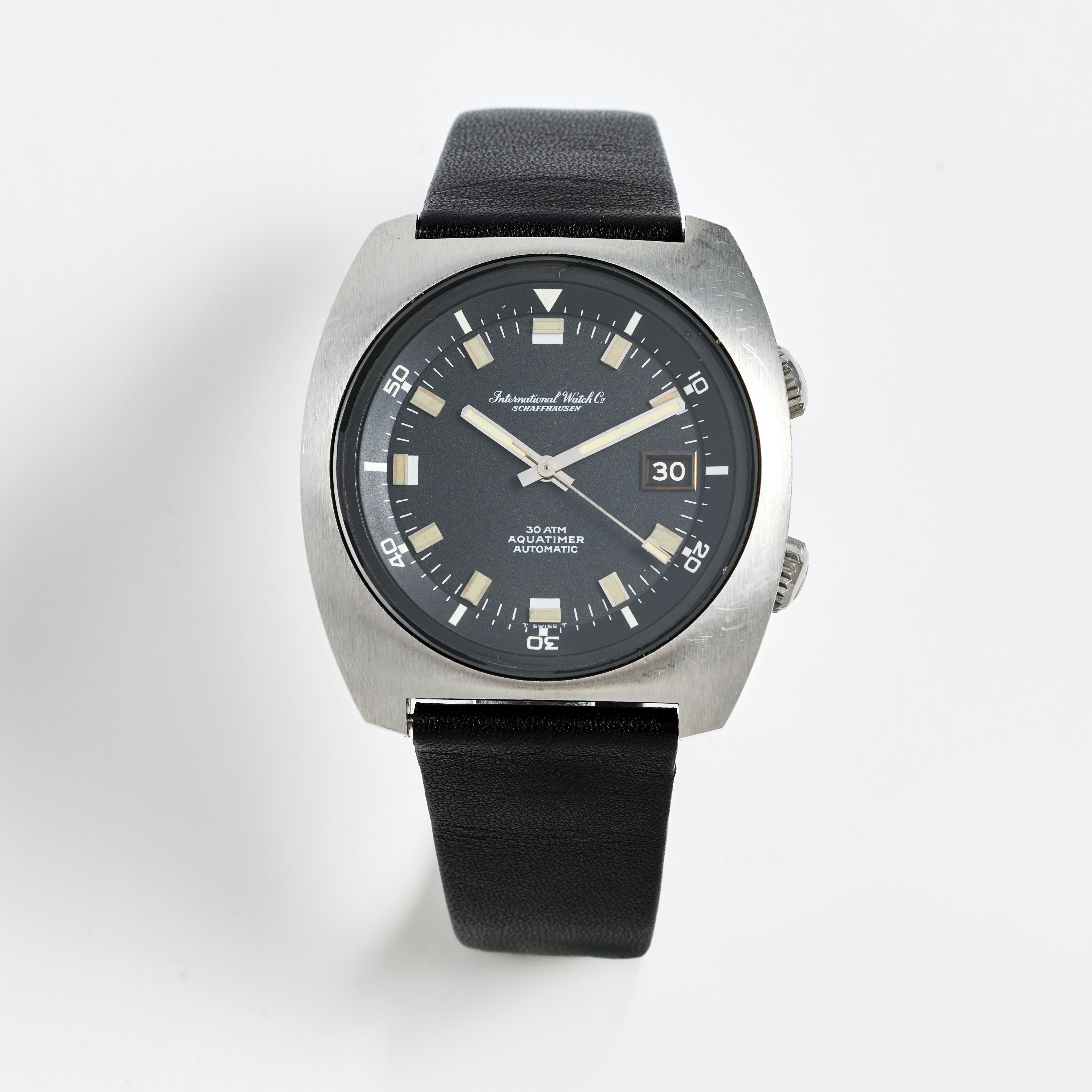 IWC, Schaffhausen, Aquatimer (30 ATM, T Swiss T), armbandsur, 40 mm, stål, ca 1974.