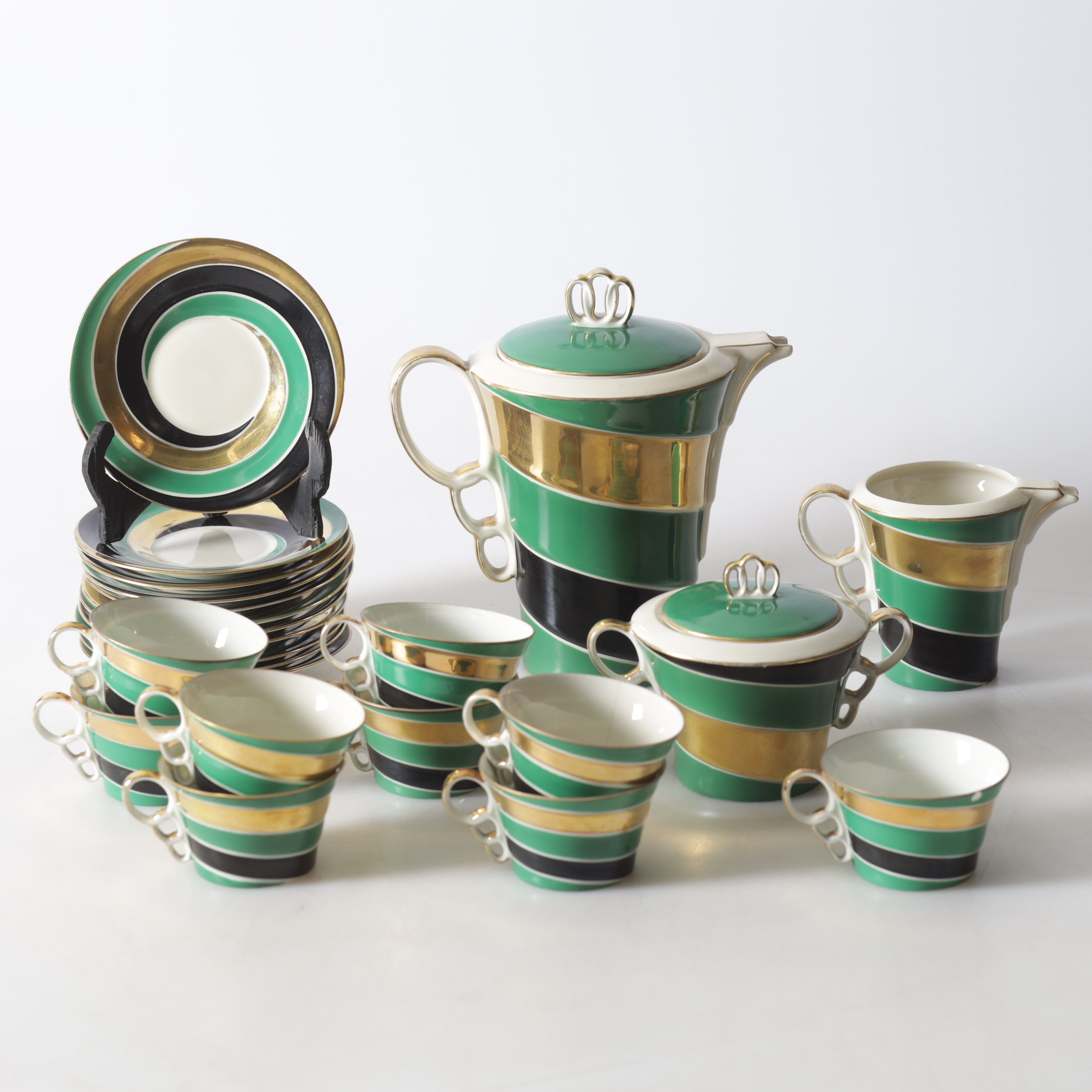 KAFFESERVIS, 14 delar, porslin, Epiag, Tjeckoslovakien.