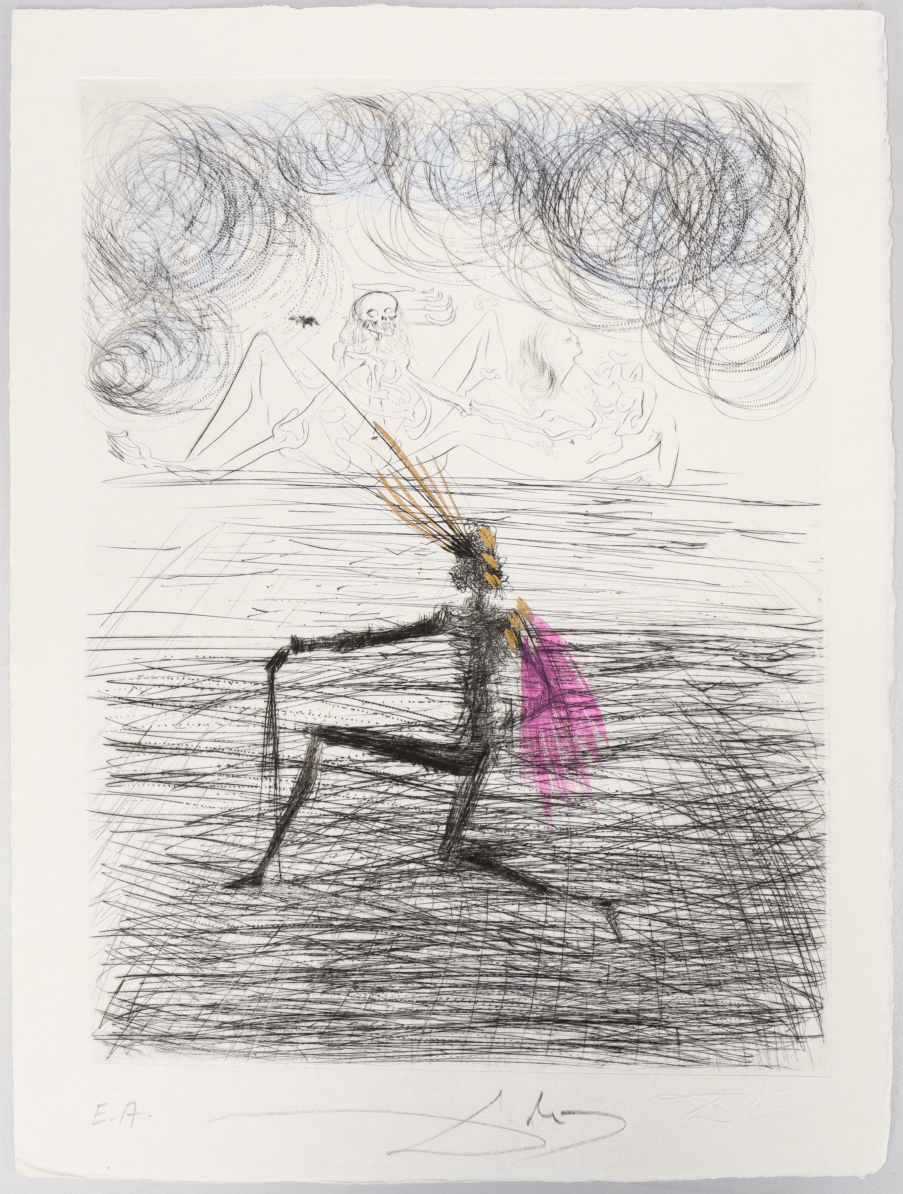 SALVADOR DALÍ. "Chevalier à genou (Kneeling Knight)" ur "Faust (La Nuit de Walpurgis)", 1968/69.