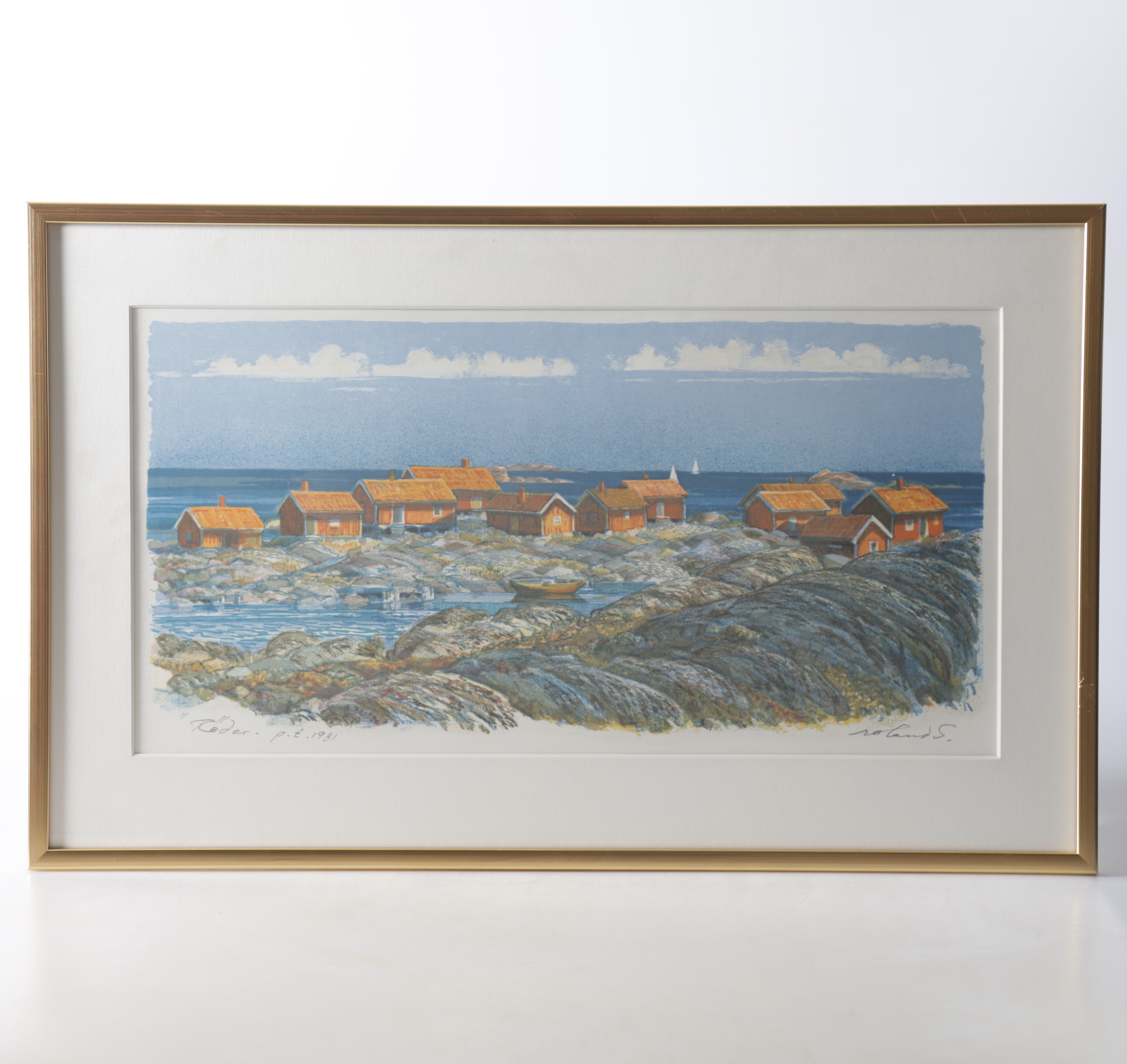 ROLAND SVENSSON. "Räder", färglitografi, provtryck, signerad samt daterad 1981.