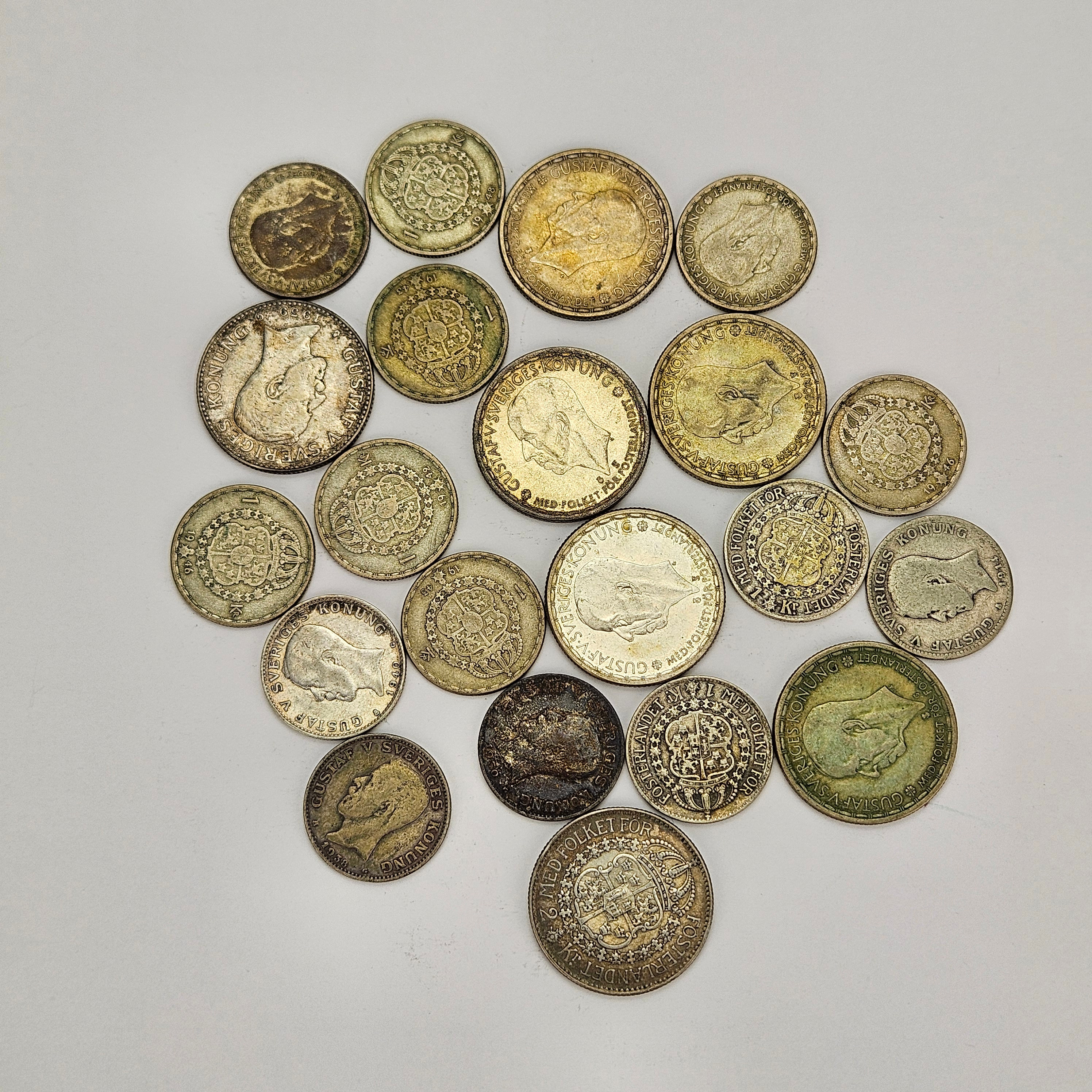 MYNT, 21 st, 1-2 kronor, silver, 40-80%, Sverige.