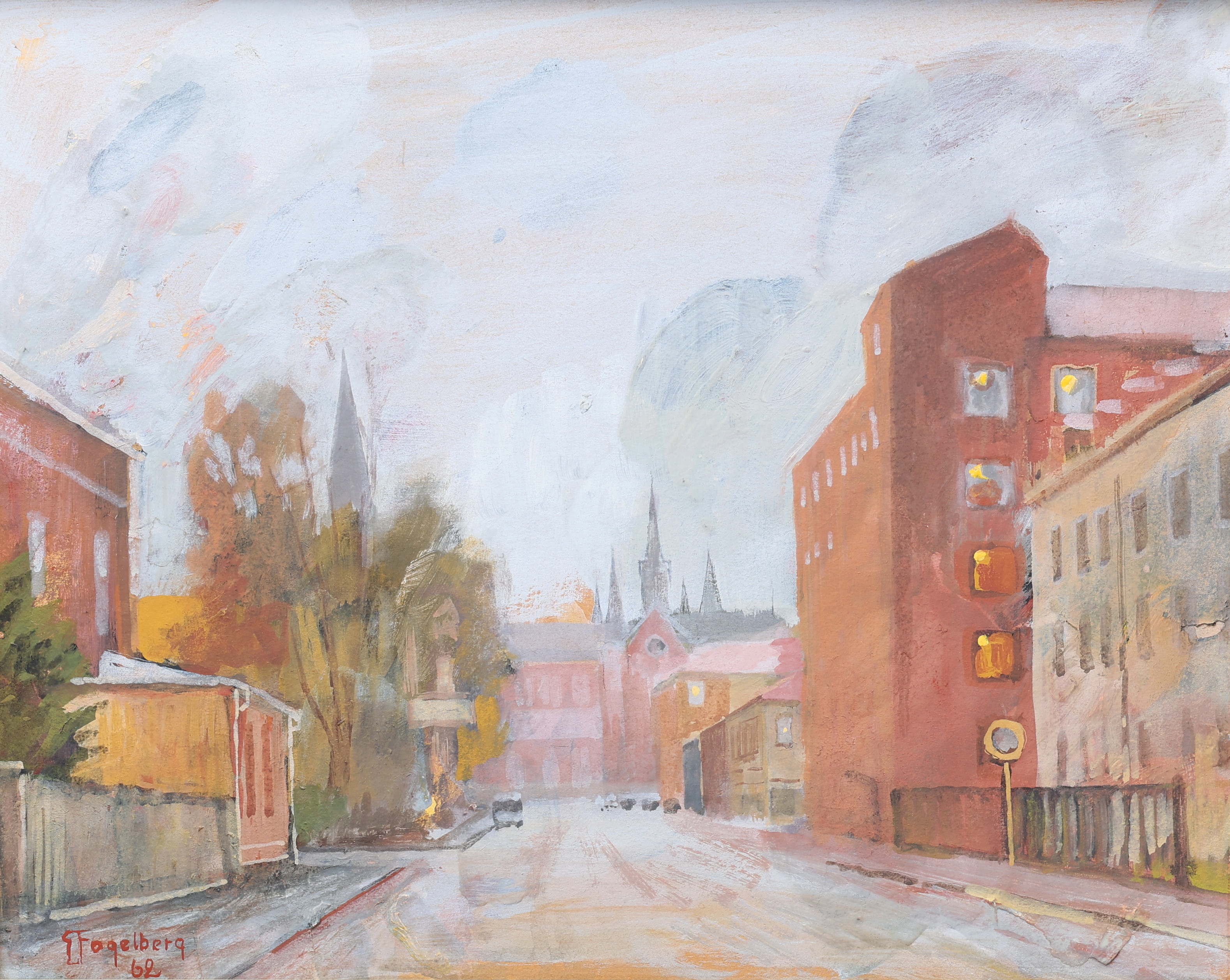 GUSTRAV FOGELBERG, olja på pannå, signerad, daterad -62.