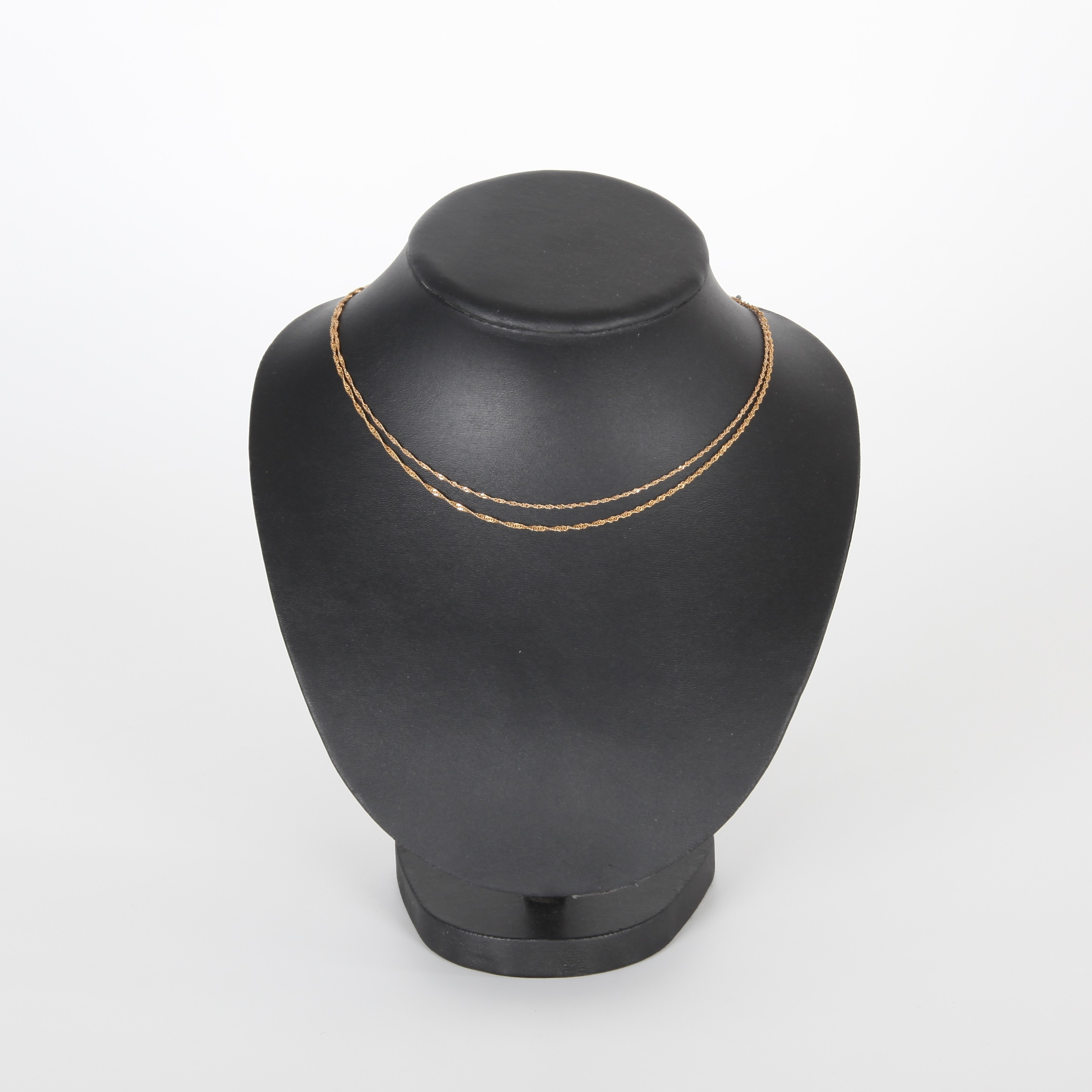 HALSKEDJOR, 2 st, snurrade länkar, 18K guld, Balestra och GFAB, Italien.