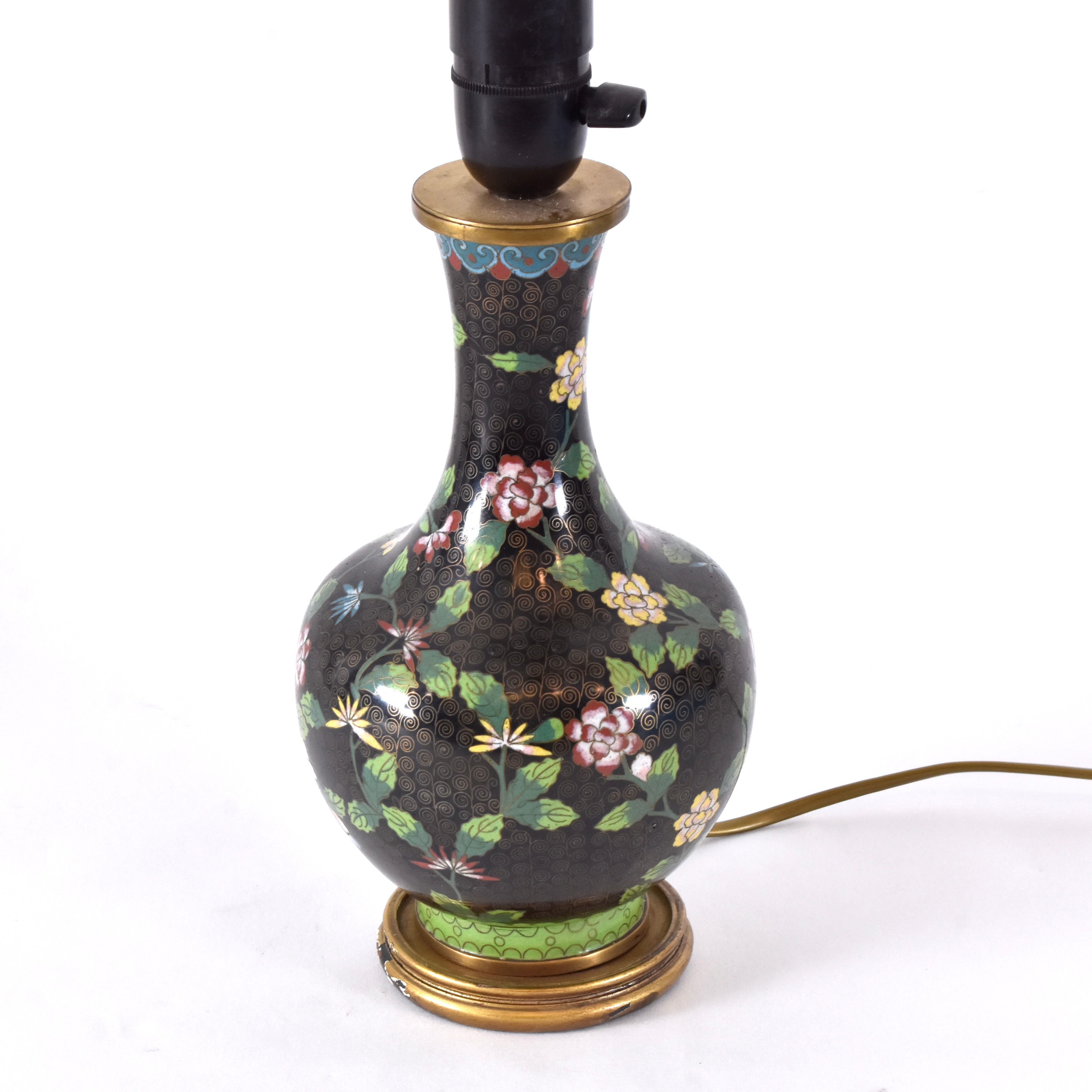 BORDSLAMPA, cloisonné, Kina, 1900-talets första hälft.