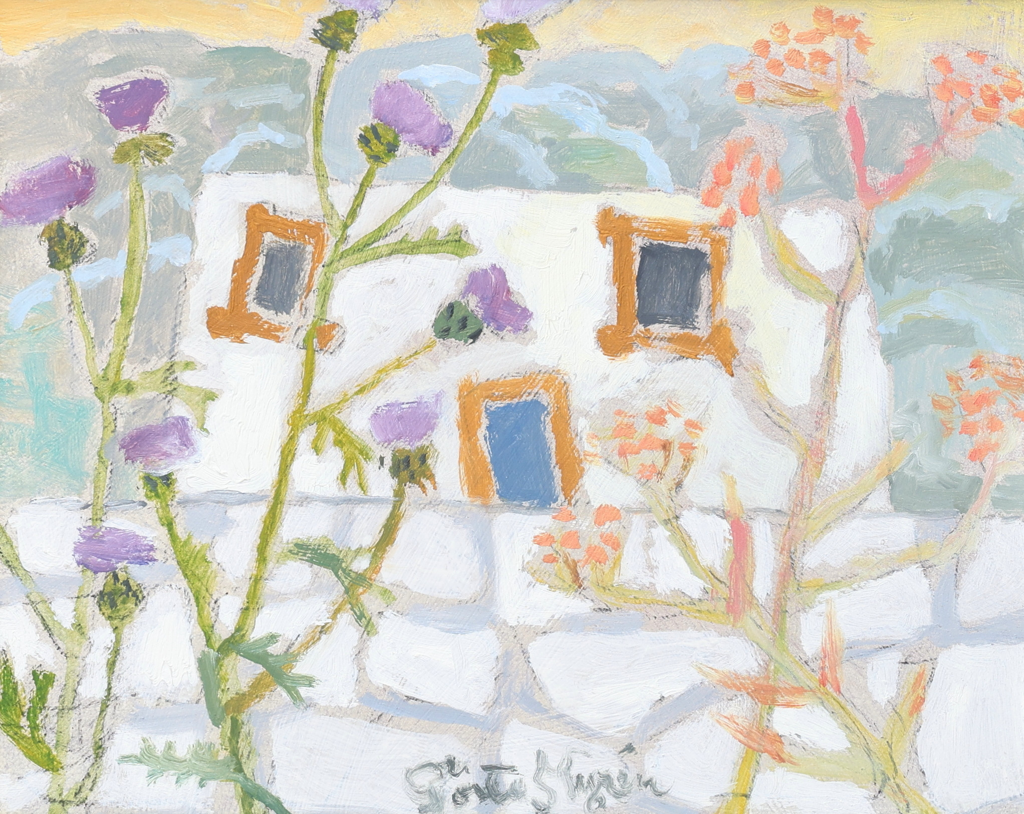 GÖSTA NYRÉN. Olja på pannå, signerad.