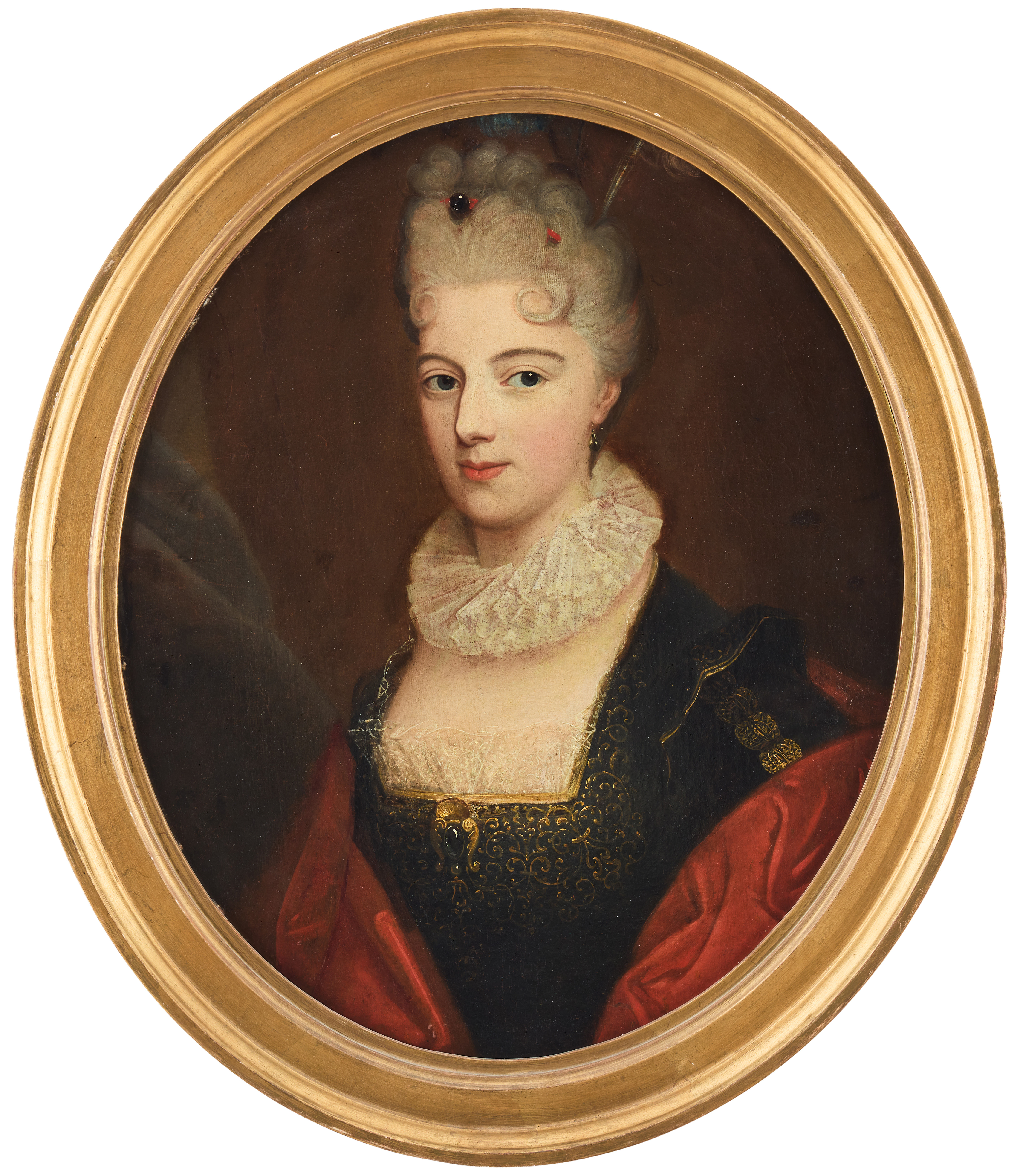 FRENCH SCHOOL, CA. 1690. Circle of Pierre Gobert. Portrait of a young lady wearing a ruff.