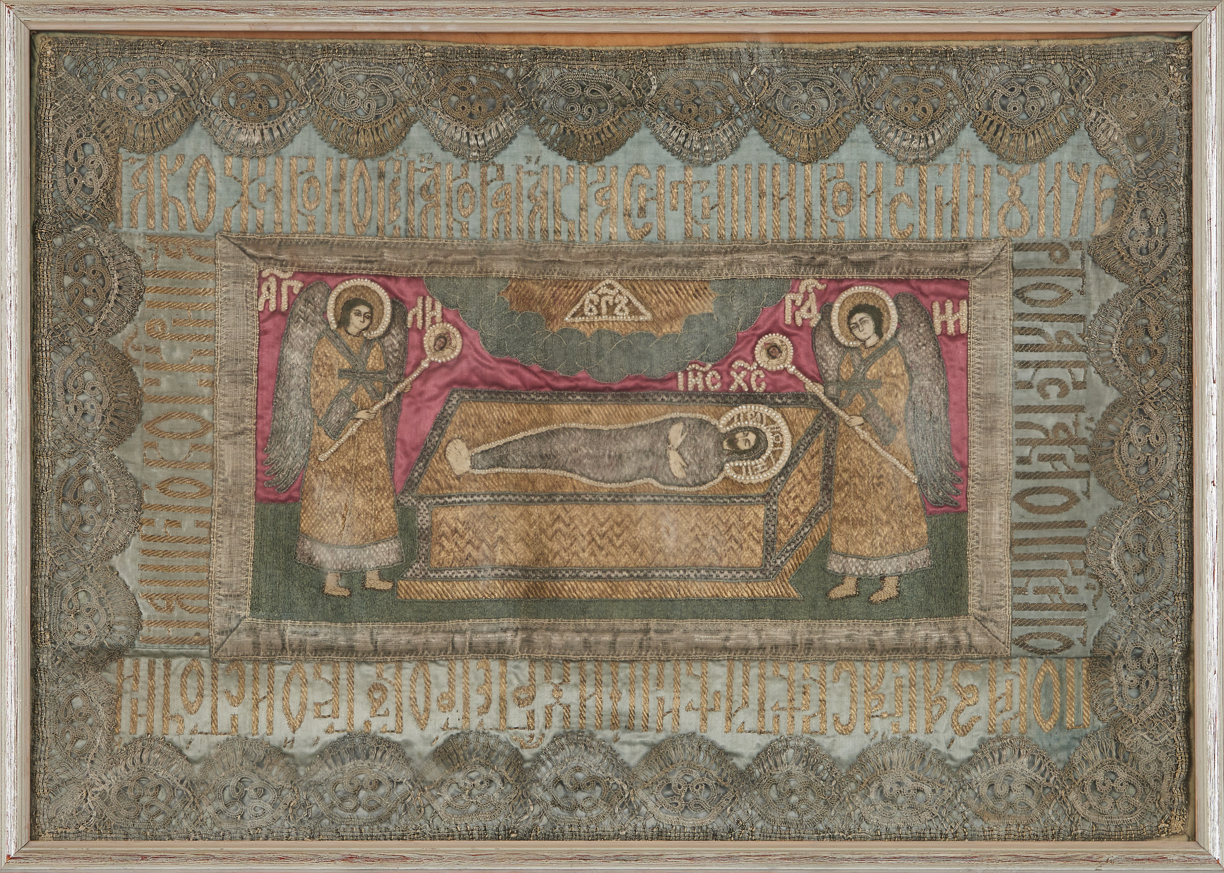 ALTARDUK (Antimension), Plaschanitsa (Плащаница), broderad, Ortodox, 1800-tal.