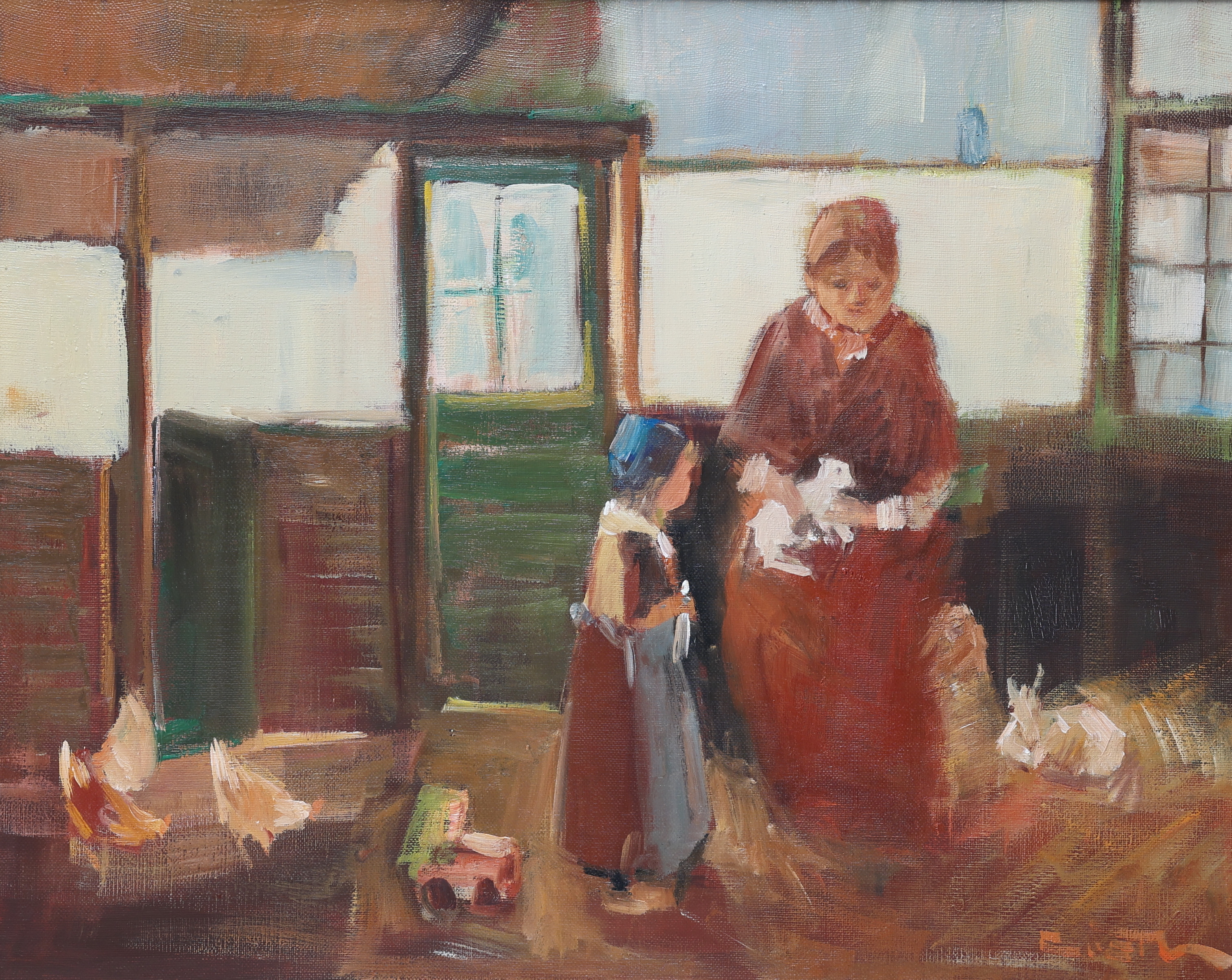 NICOLAI COSTER. Olja påduk, signerad.