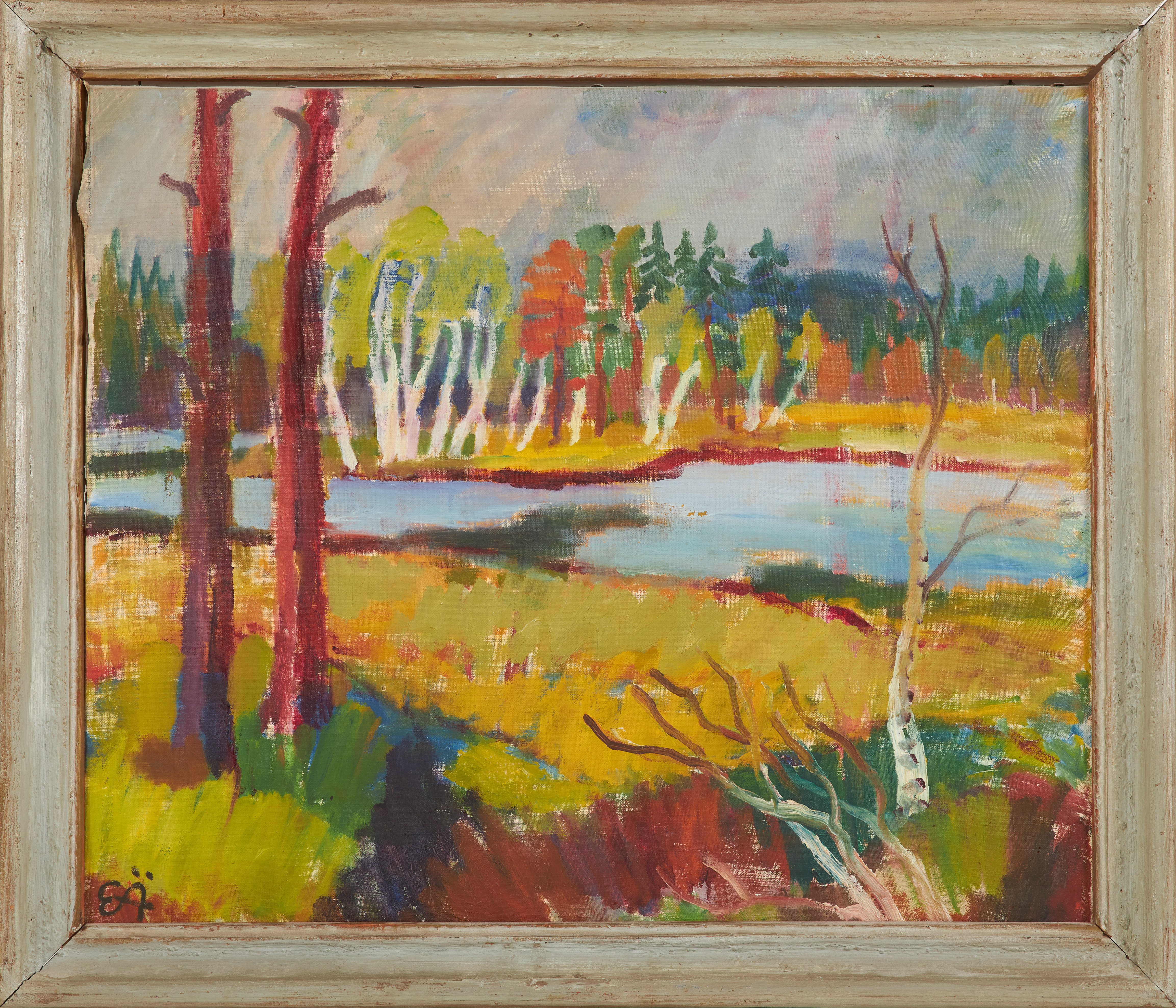 ERLING ÄRLINGSSON. Landskapsmotiv, olja på duk, monogramsignerad EÄ.