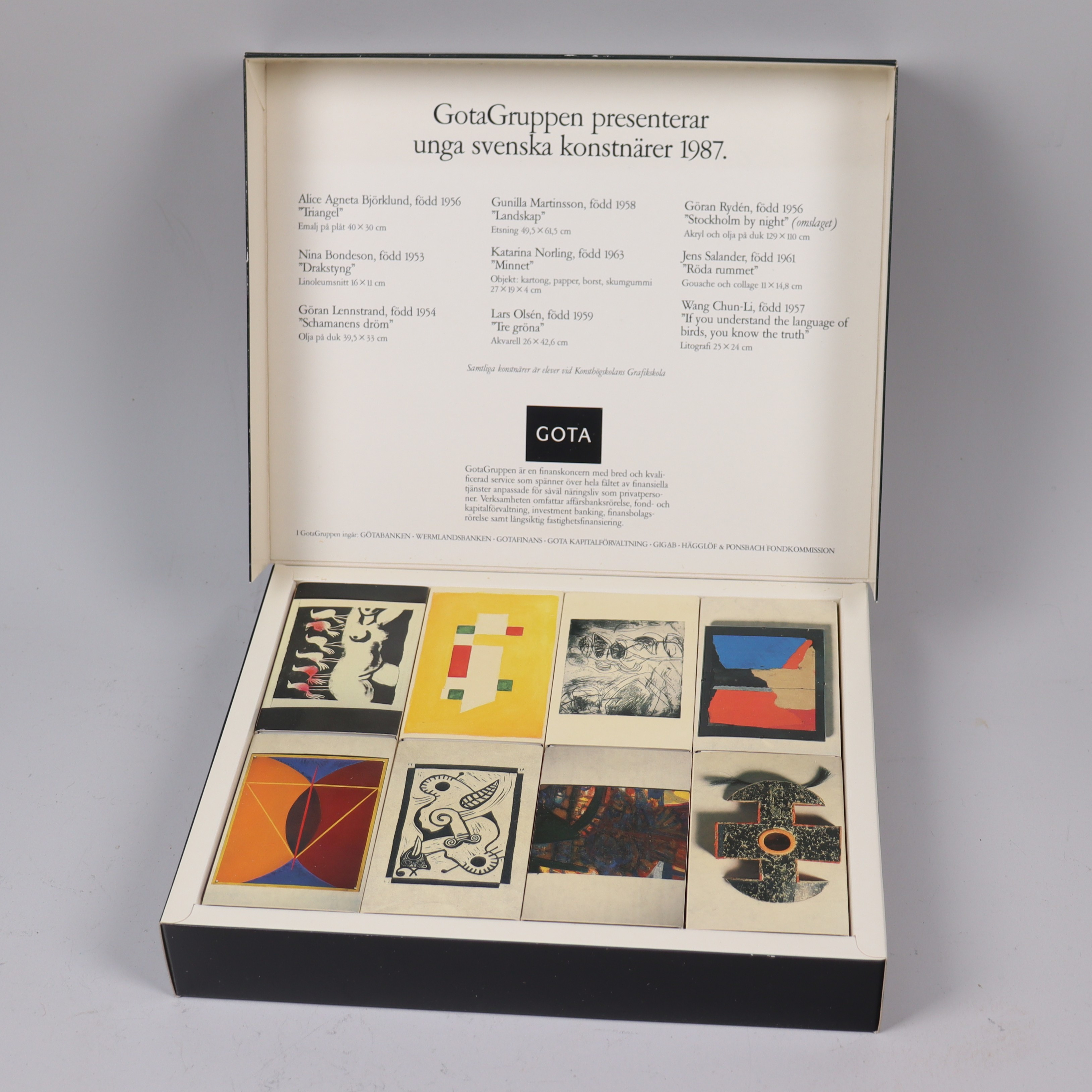 TÄNDSTICKOR, GotaGruppen presenterar unga svenska konstnärer 1987.