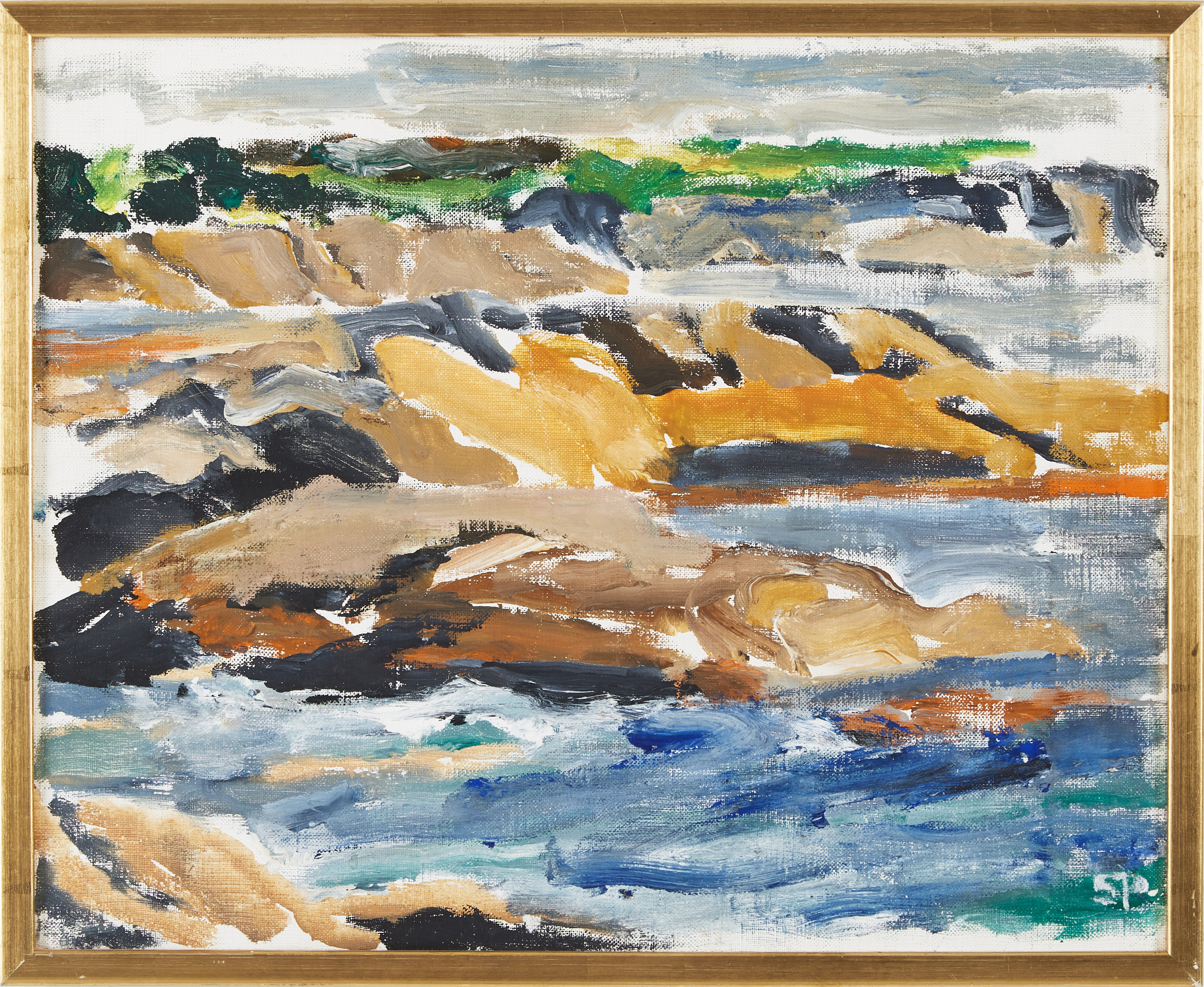 SIGWARD PETTERSSON (1917-1975). "Möja", olja på duk, monogramsignerad SP.