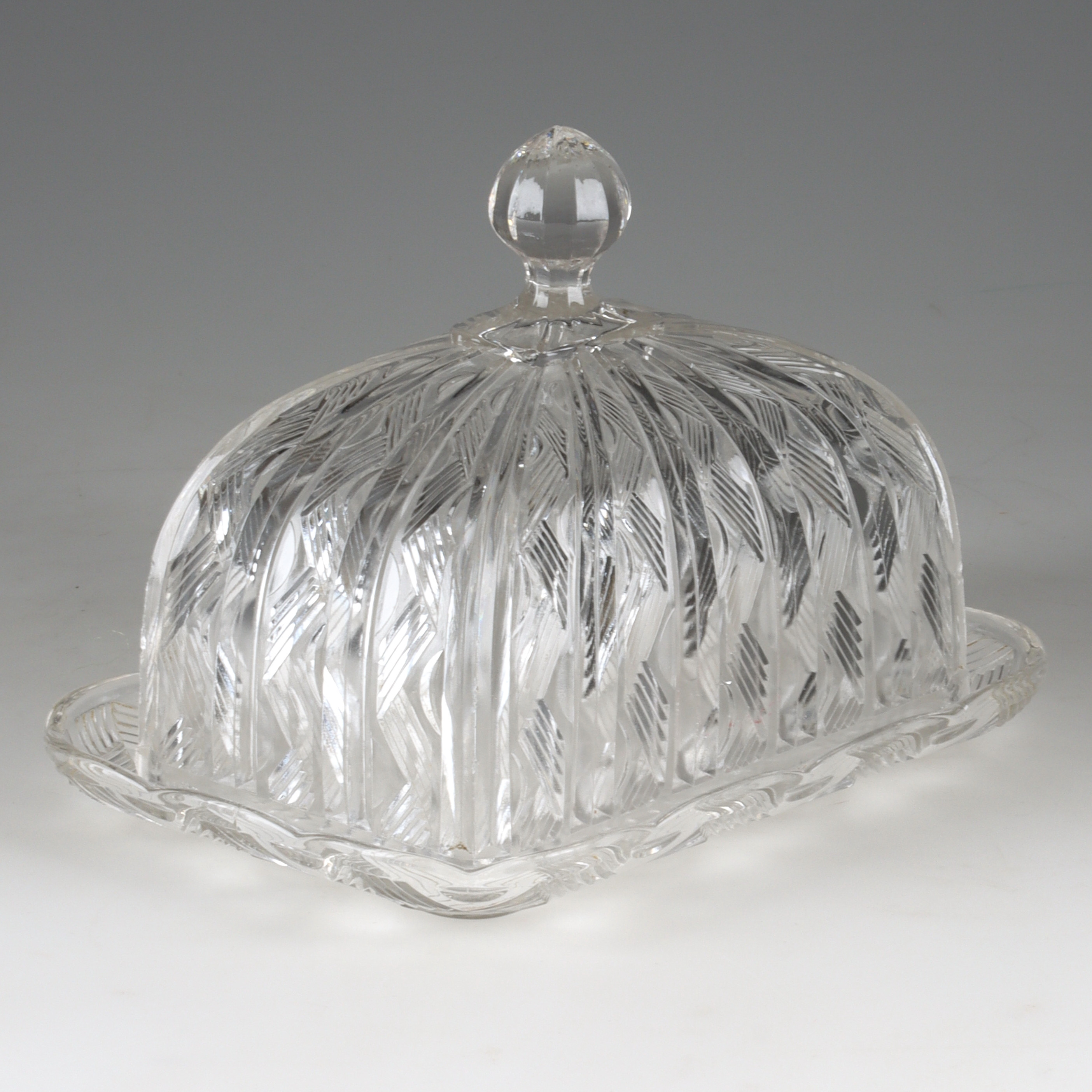 EDVIN OLLERS. Ostkupa, "Zig Zag", Elme glasbruk, 1920/30-tal.