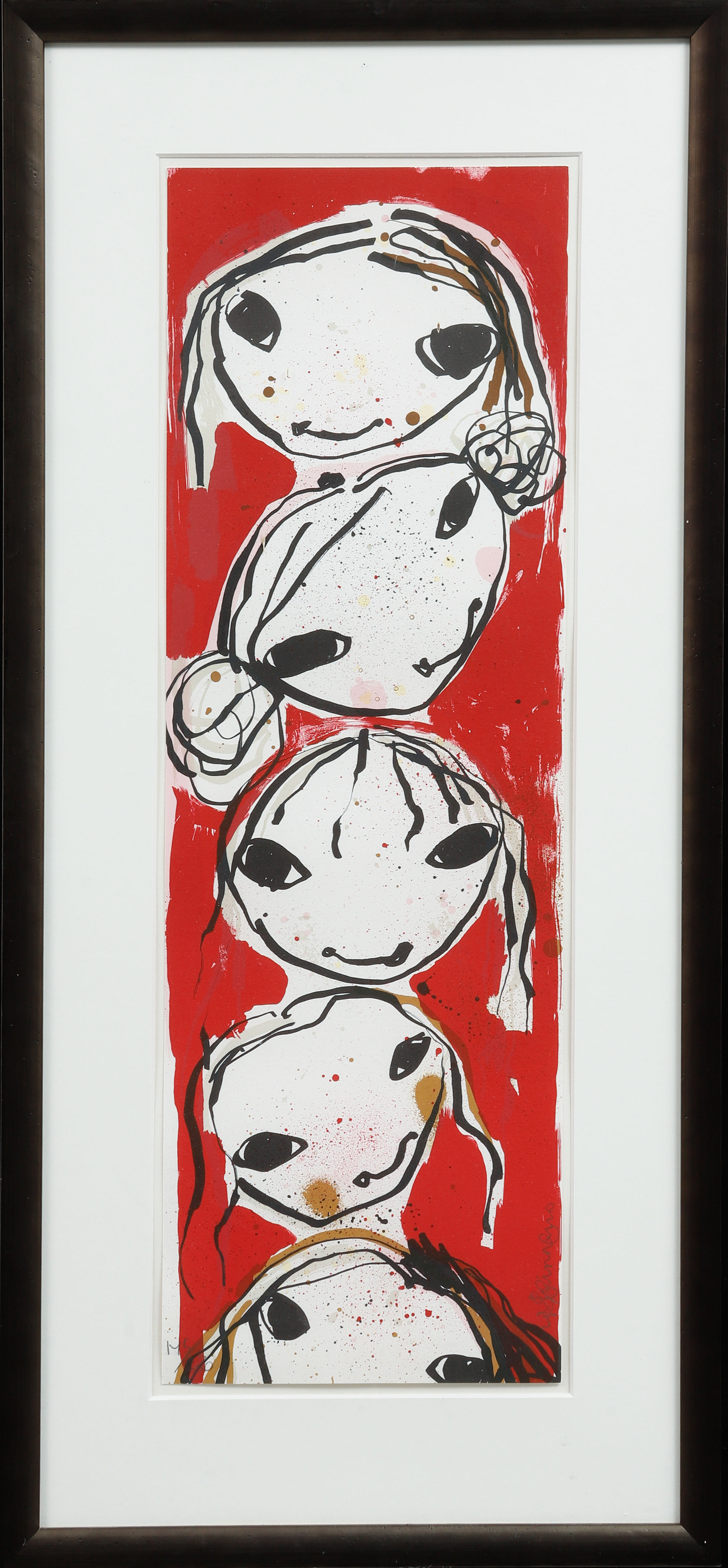 LISA RINNEVUO. Komposition med figurer, färglitografi, signerad och numrerad 145/230.