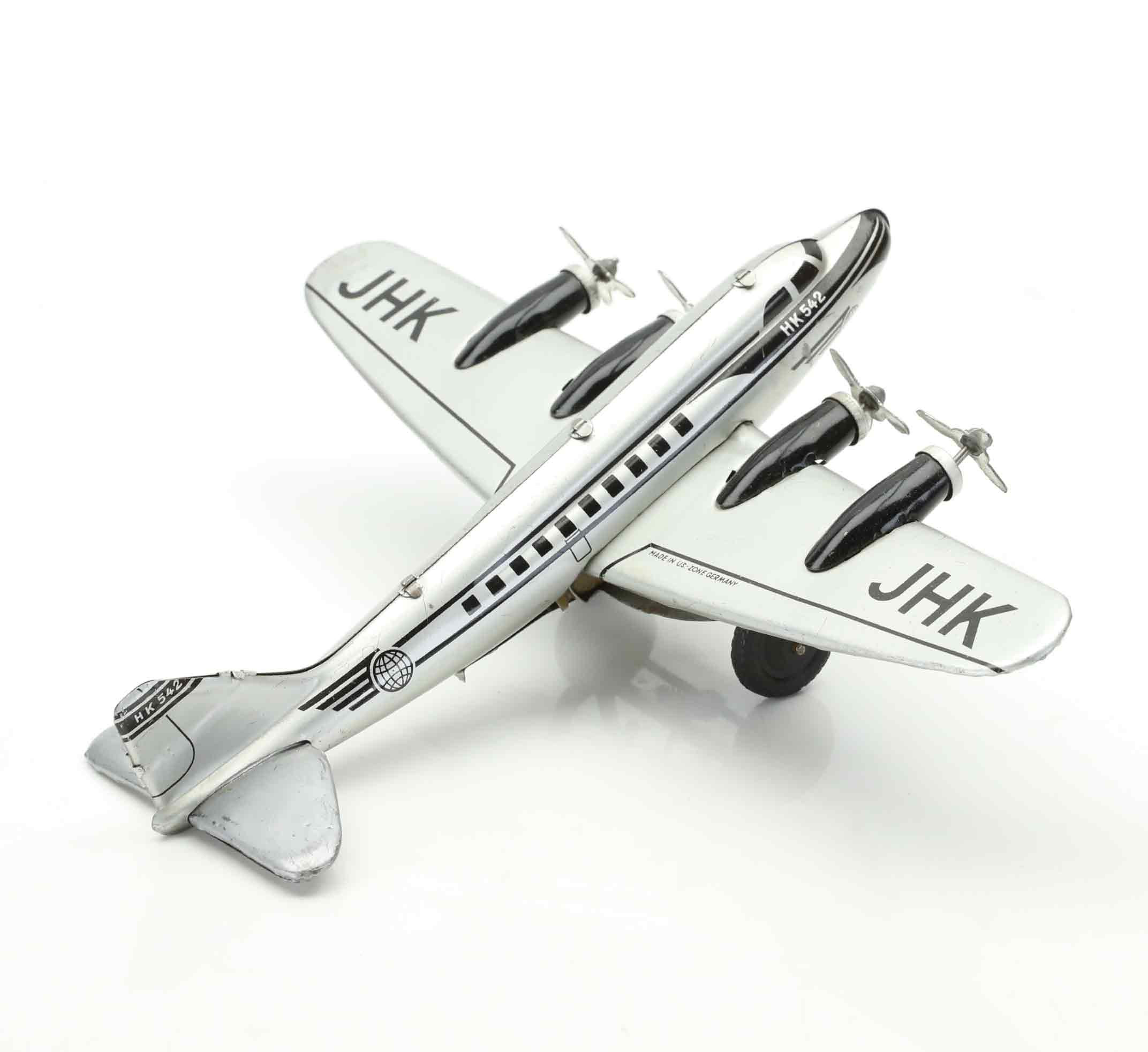 PLÅTLEKSAK, fyrmotorigt flygplan, "JHK 542" Hammerer & Kühlwein, US-Zone, Germany, 1940-tal.