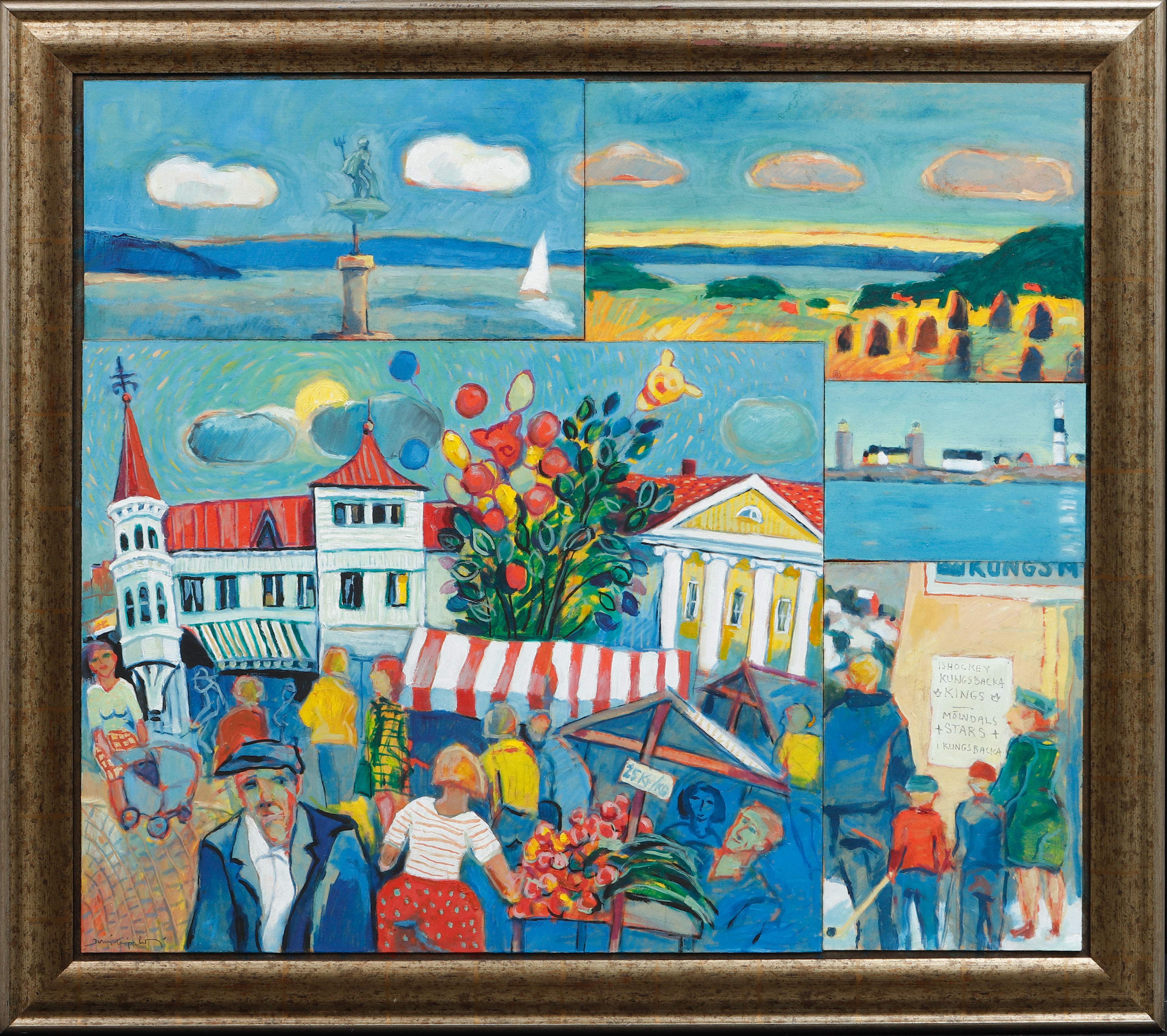 JUSSI TAIPALEENMÄKI. "Kungsbacka" 2005. Olja på pannå, signerad.