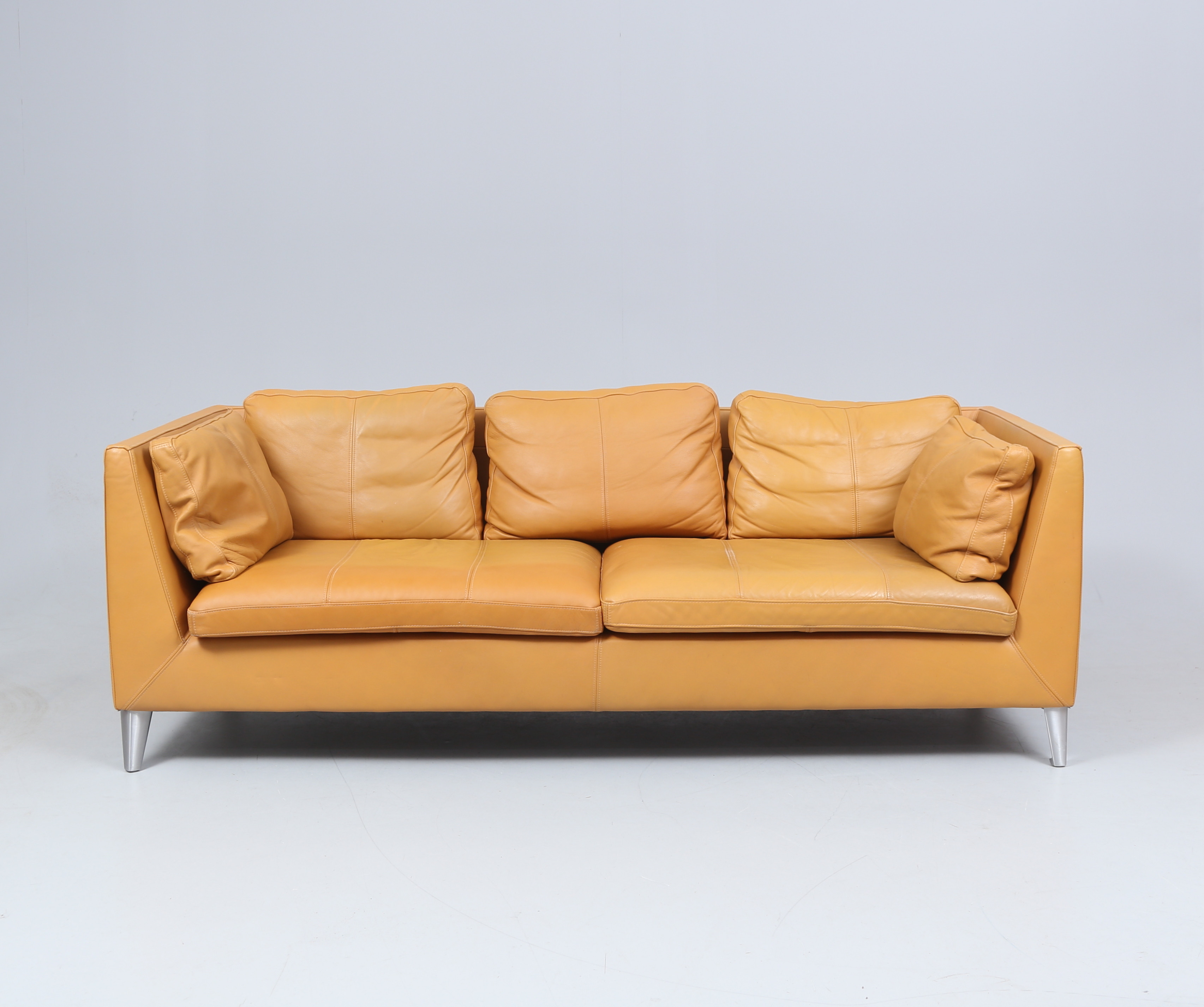 NILS GAMMELGAARD. Soffa, "Stockholm", brun skinnklädsel, Ikea.