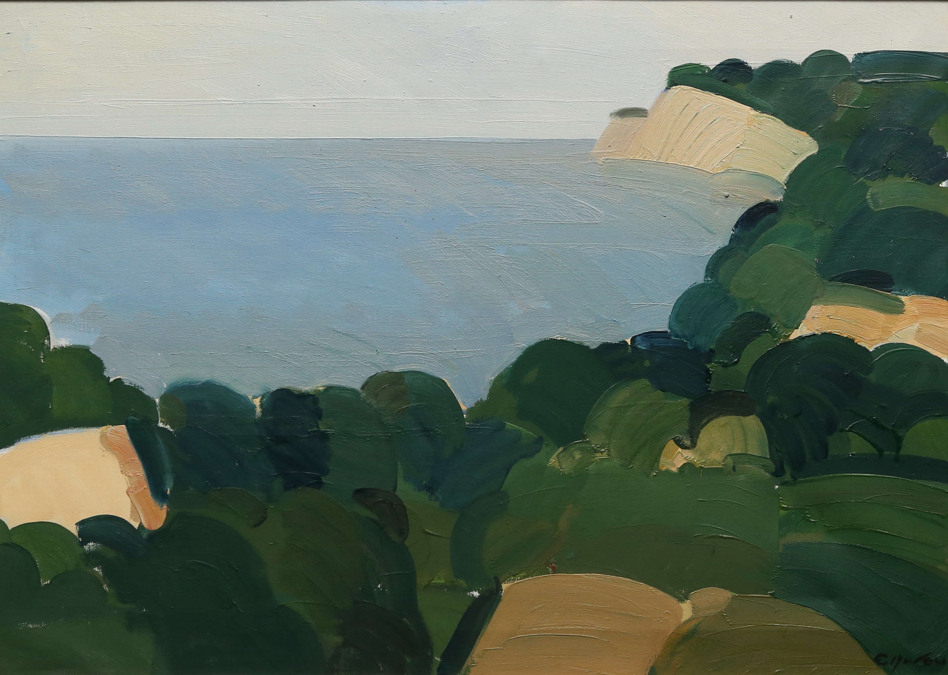 ERIC ELFVÉN. olja på duk, signerad. Kustlandskap.