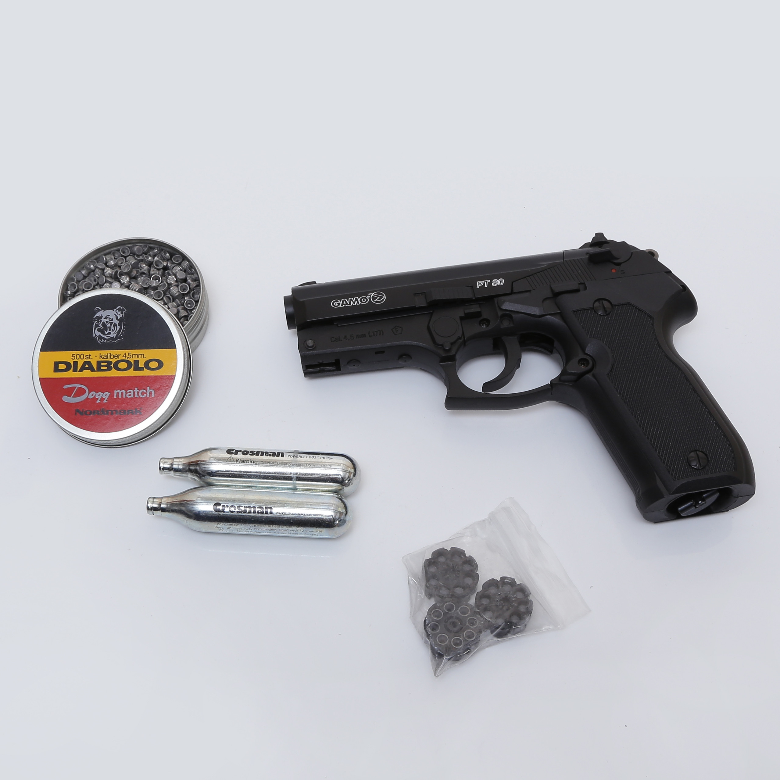 LUFTPISTOL, PT-80, GAMO, CAL 4.5MM (.177) ORIGINAL KARTONG.