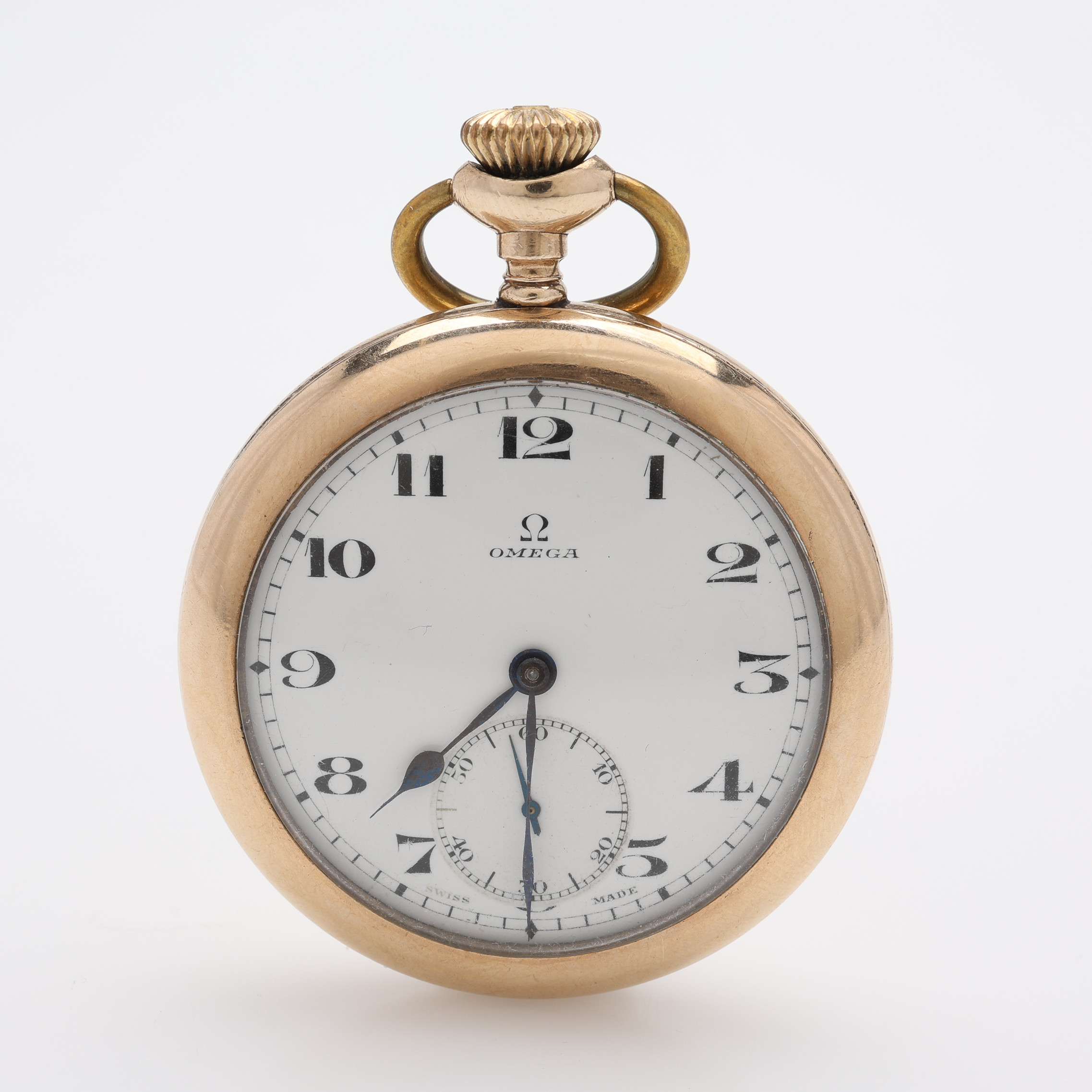 FICKUR, FÖRGYLLD METALL, OMEGA, OMKRING 1920.