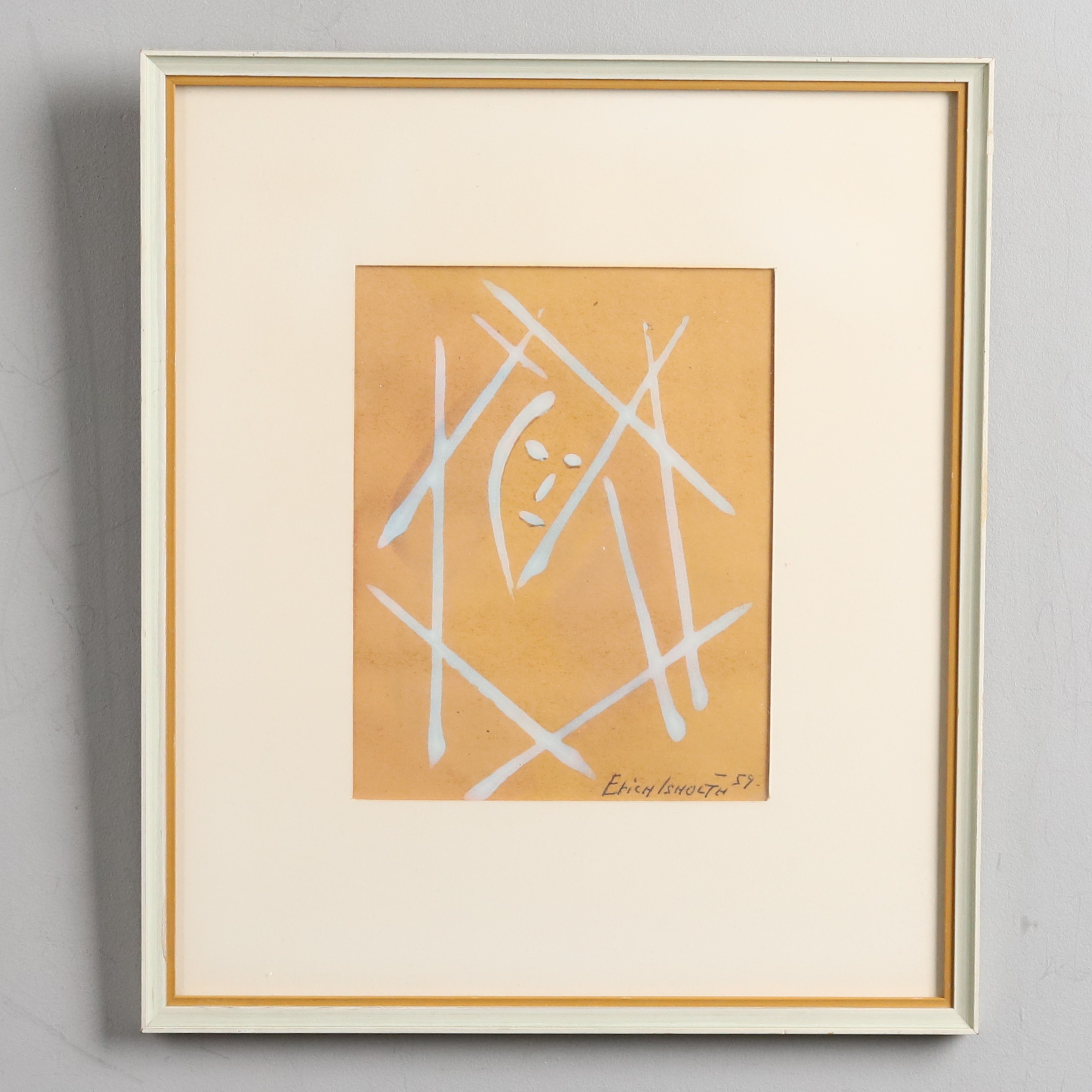 ERICH ISHOLTH. Blandteknik, signerad och daterad -57.