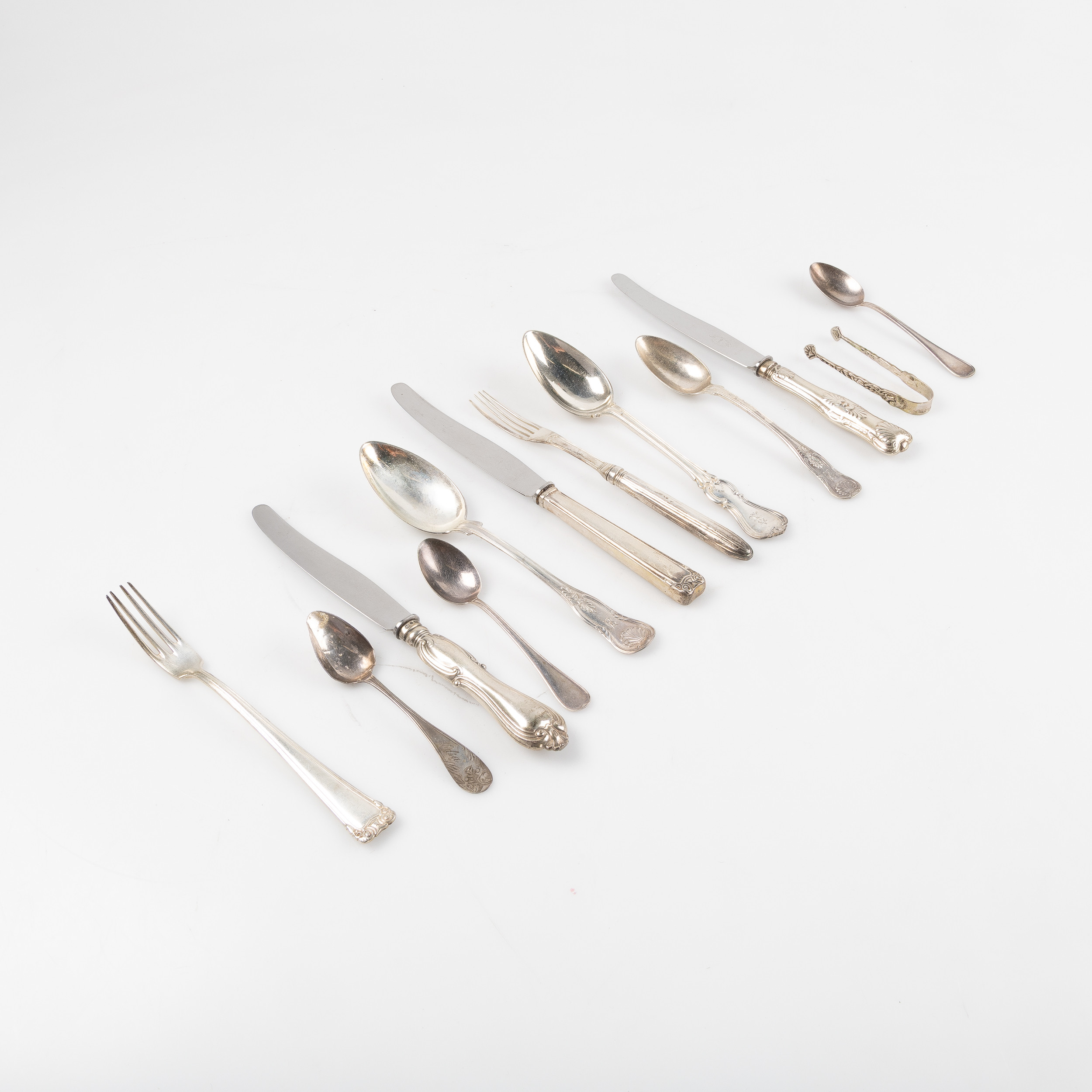 BESTICK, 11 delar, silver, 1800-1900-tal.