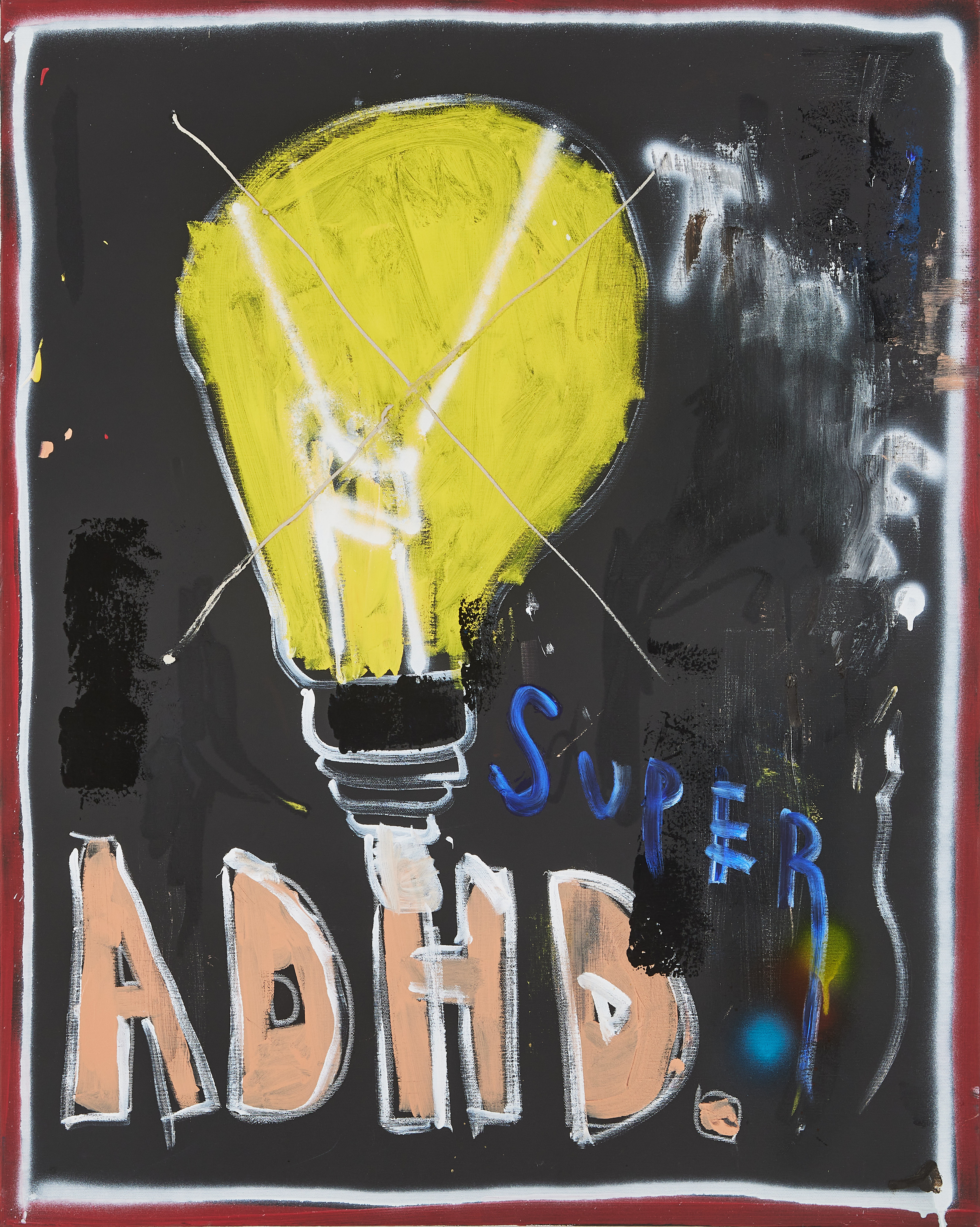 OLIW87 (Tobias Ekman, Sverige, f. 1987)"I am all in zzzzz", akryl på duk, signerad a tergo.