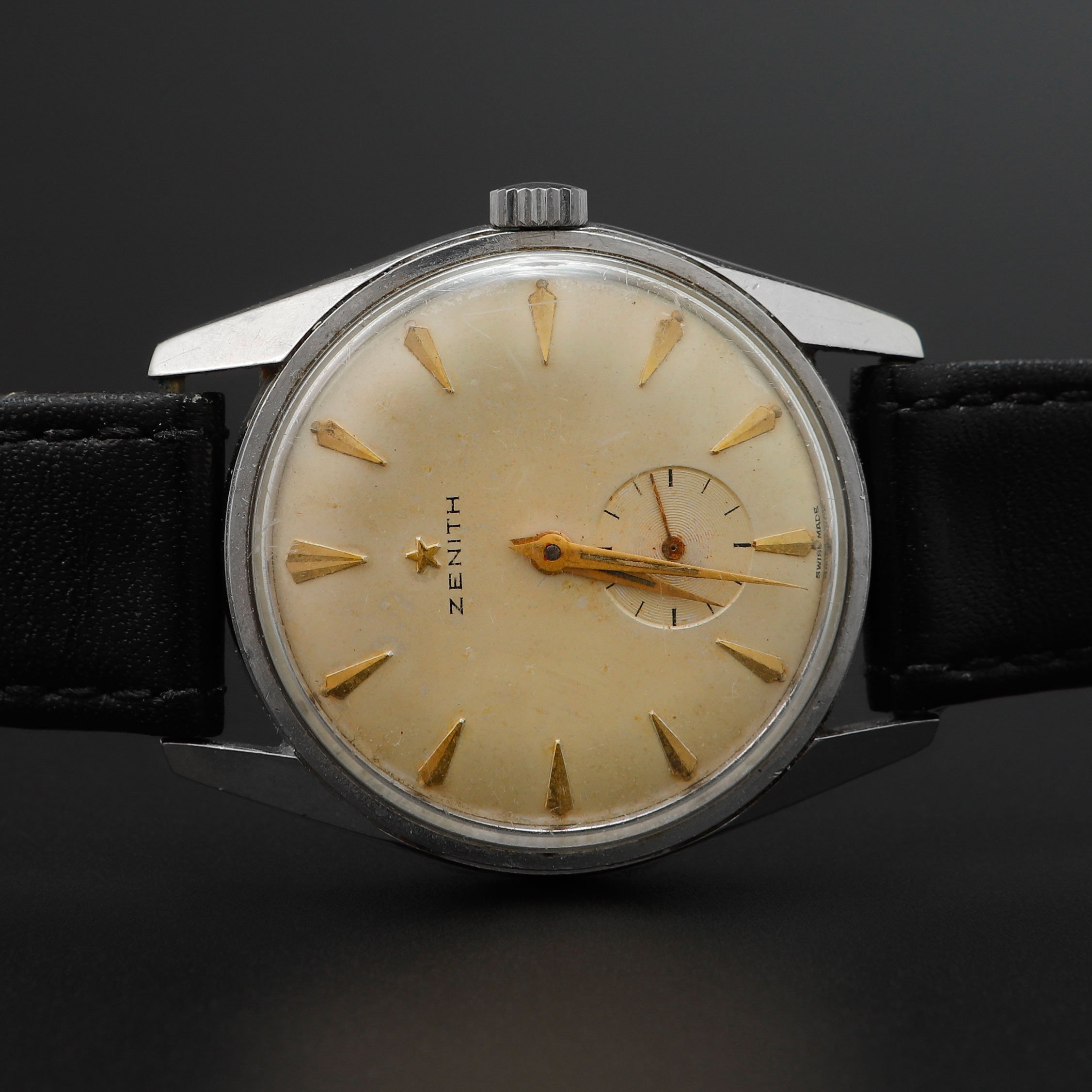 ARMBANDSUR, Zenith, stål, manuell, 1960-tal.