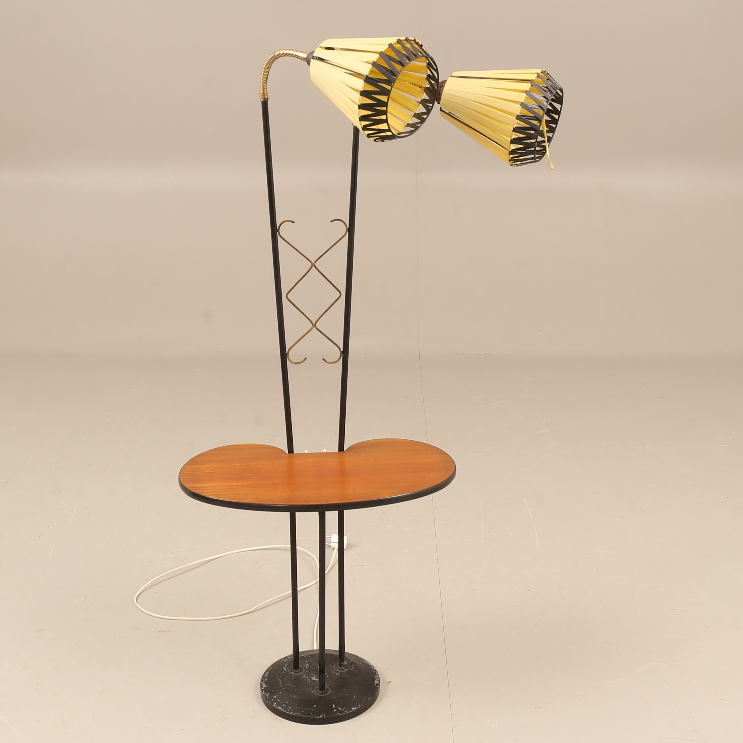 Golvlampa, teak, metall, 1950/60-tal.