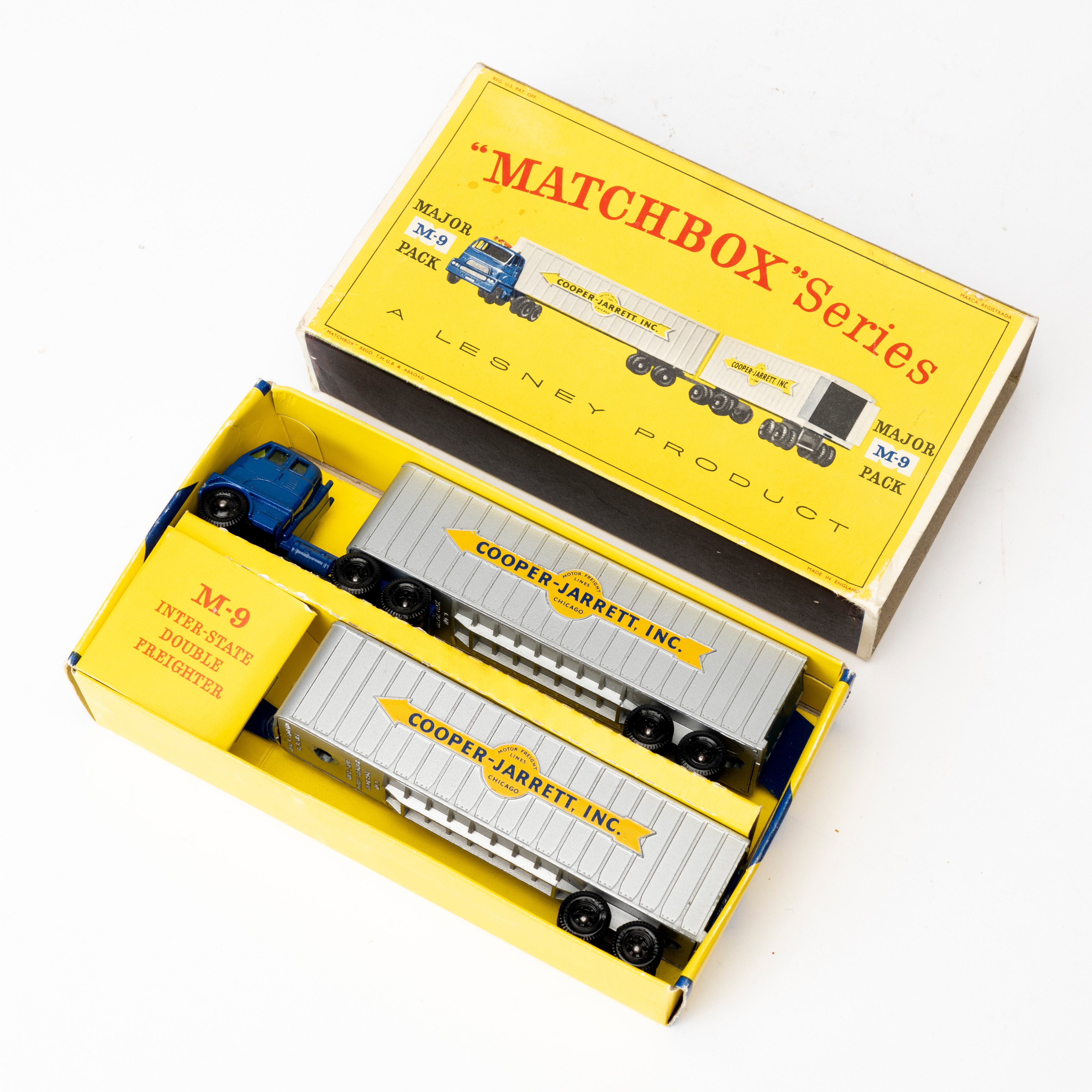LEKSAKSFORDON, "Matchbox" series, "Inter-State Double Freighter", Lesney, 1960-tal.