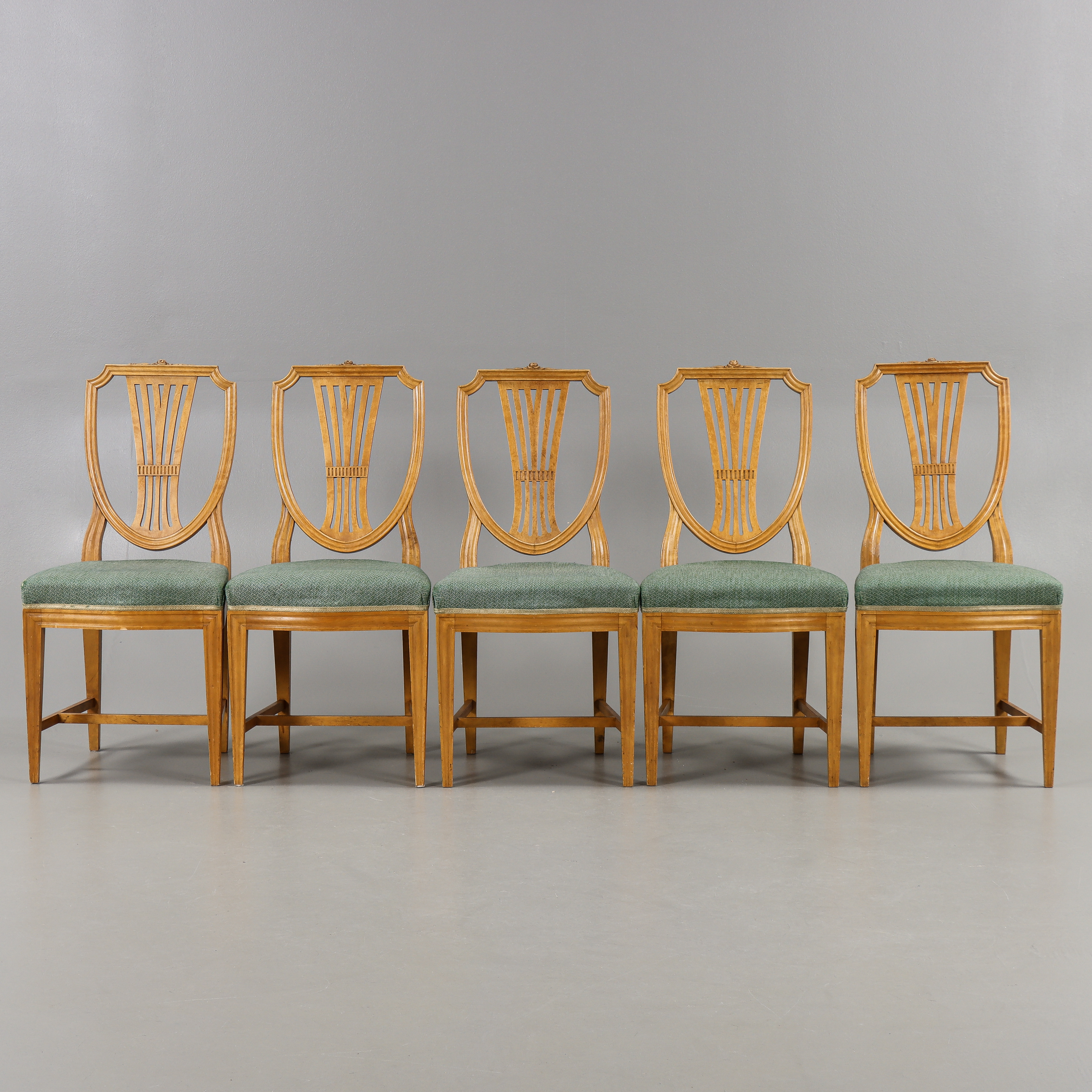 STOLAR 5 stycken, Gustaviansk stil, björk, 1900-talets första hälft.